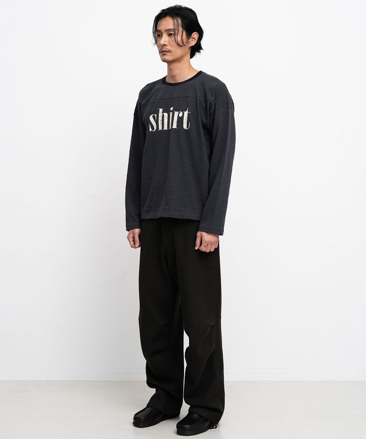 셔터(SHIRTER) FINE SLUB SHIRT T-SHIRT (PURPLE NAVY)