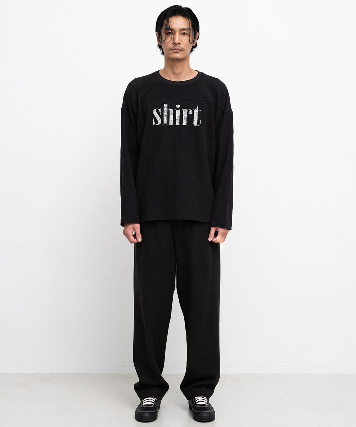 셔터(SHIRTER) FINE SLUB SHIRT T-SHIRT (BLACK)