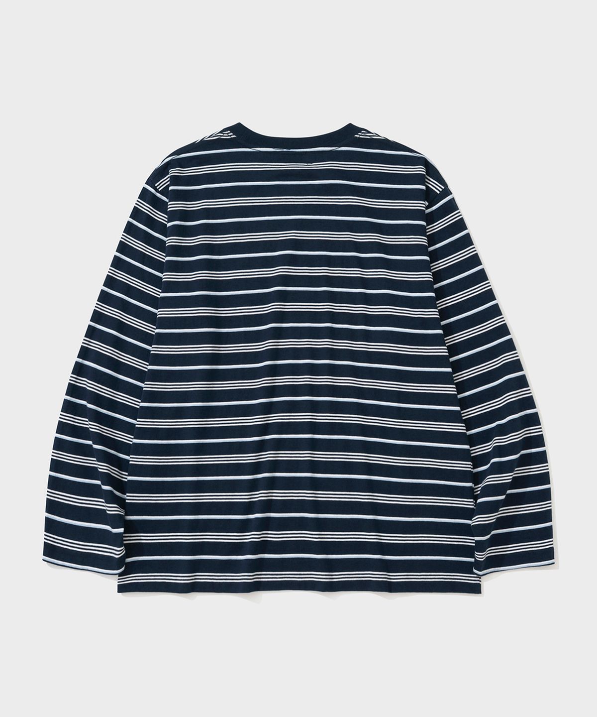셔터(SHIRTER) FINE STRIPE LS T-SHIRT (NAVY)