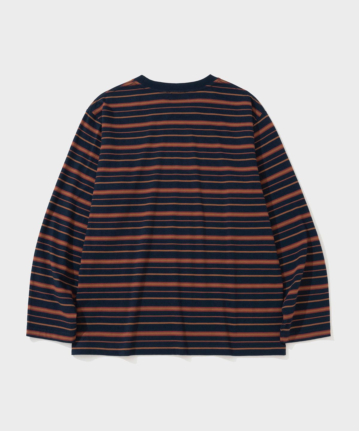 셔터(SHIRTER) FINE STRIPE LS T-SHIRT (NAVY BROWN)