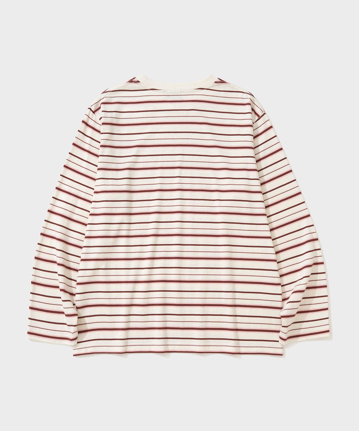 셔터(SHIRTER) FINE STRIPE LS T-SHIRT (IVORY WINE)