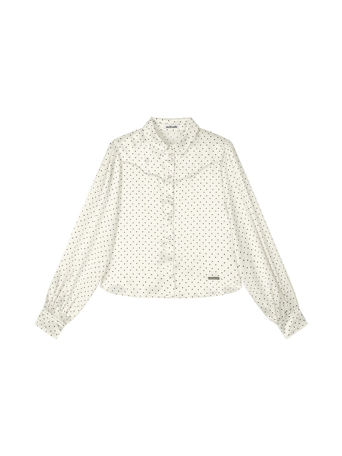 에즈이프 캘리(ASIF CALIE) SATIN RODEO POLKA BLOUSE WHITE