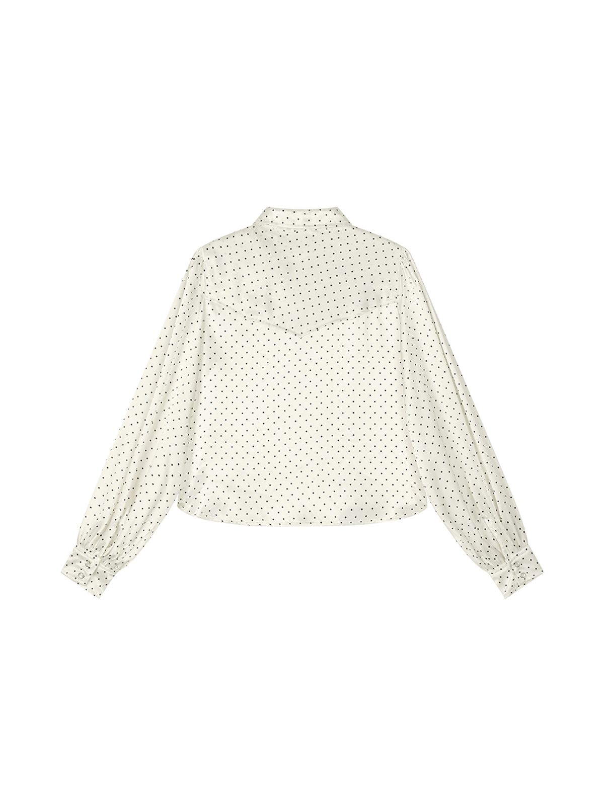 에즈이프 캘리(ASIF CALIE) SATIN RODEO POLKA BLOUSE WHITE