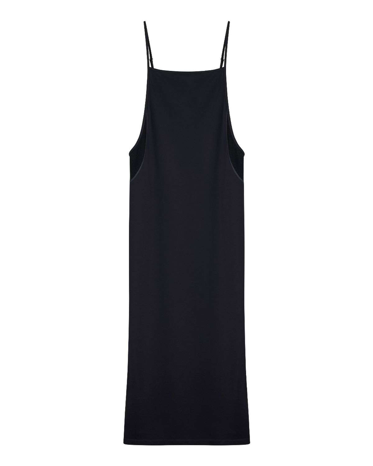 포르테나(PORTERNA) MIX RIBBED SLEEVELESS LONG DRESS-GRAY