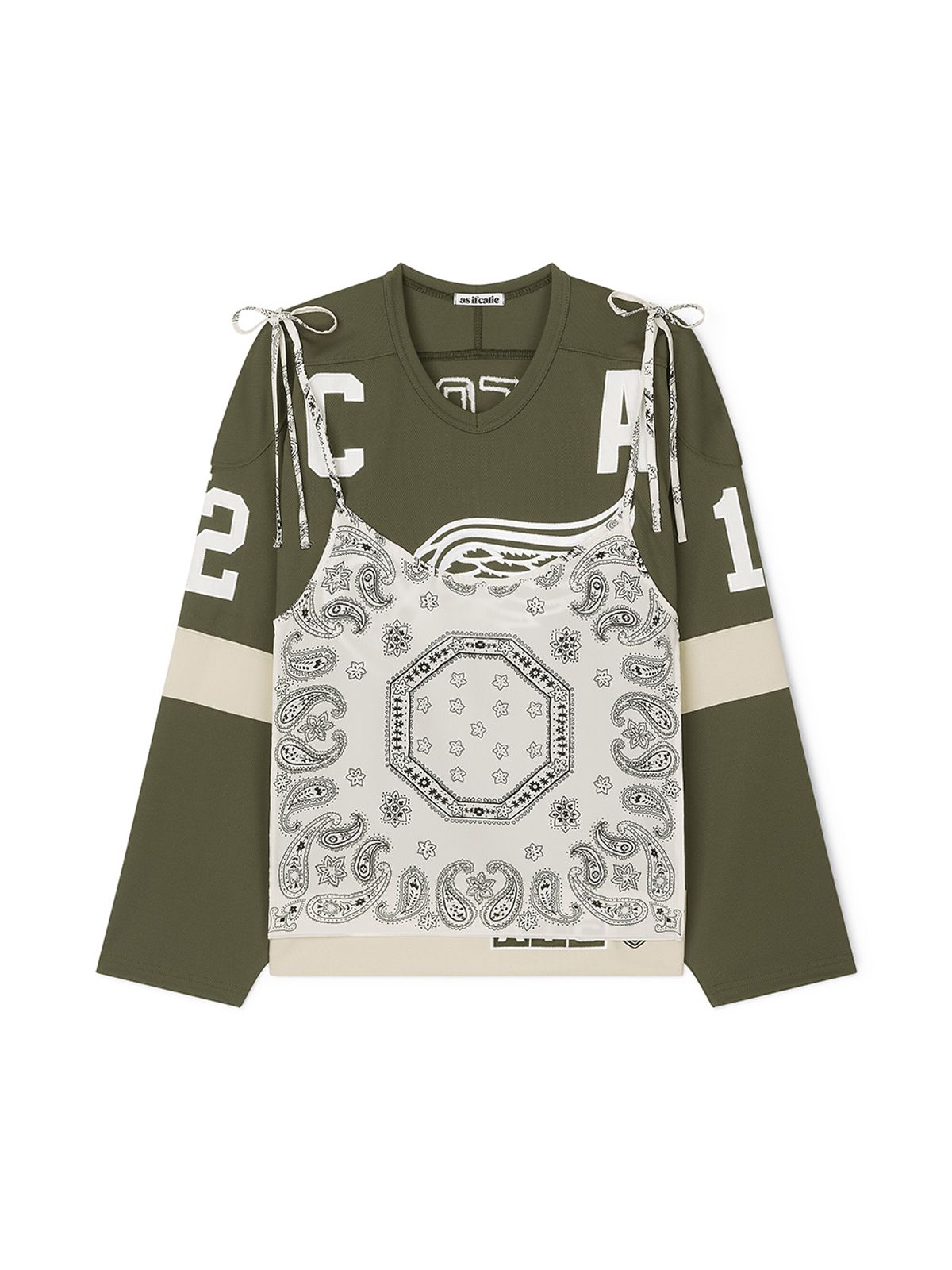 에즈이프 캘리(ASIF CALIE) LAYERED SLEEVELESS FOOTBALL JERSEY KHAKI