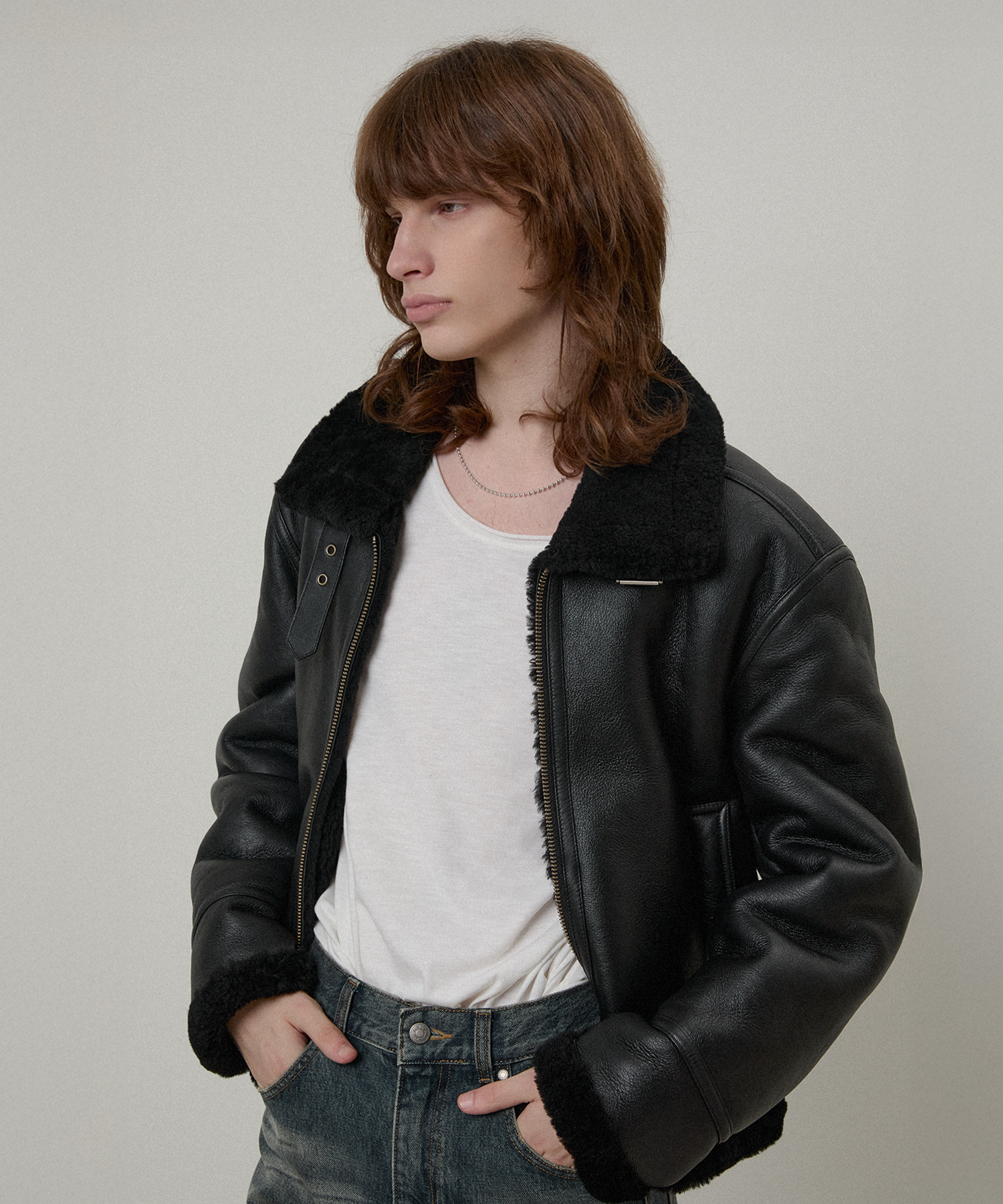 MUSINSA公式 | LMOOD ポマードクラシックラムムートンジャケットブラック