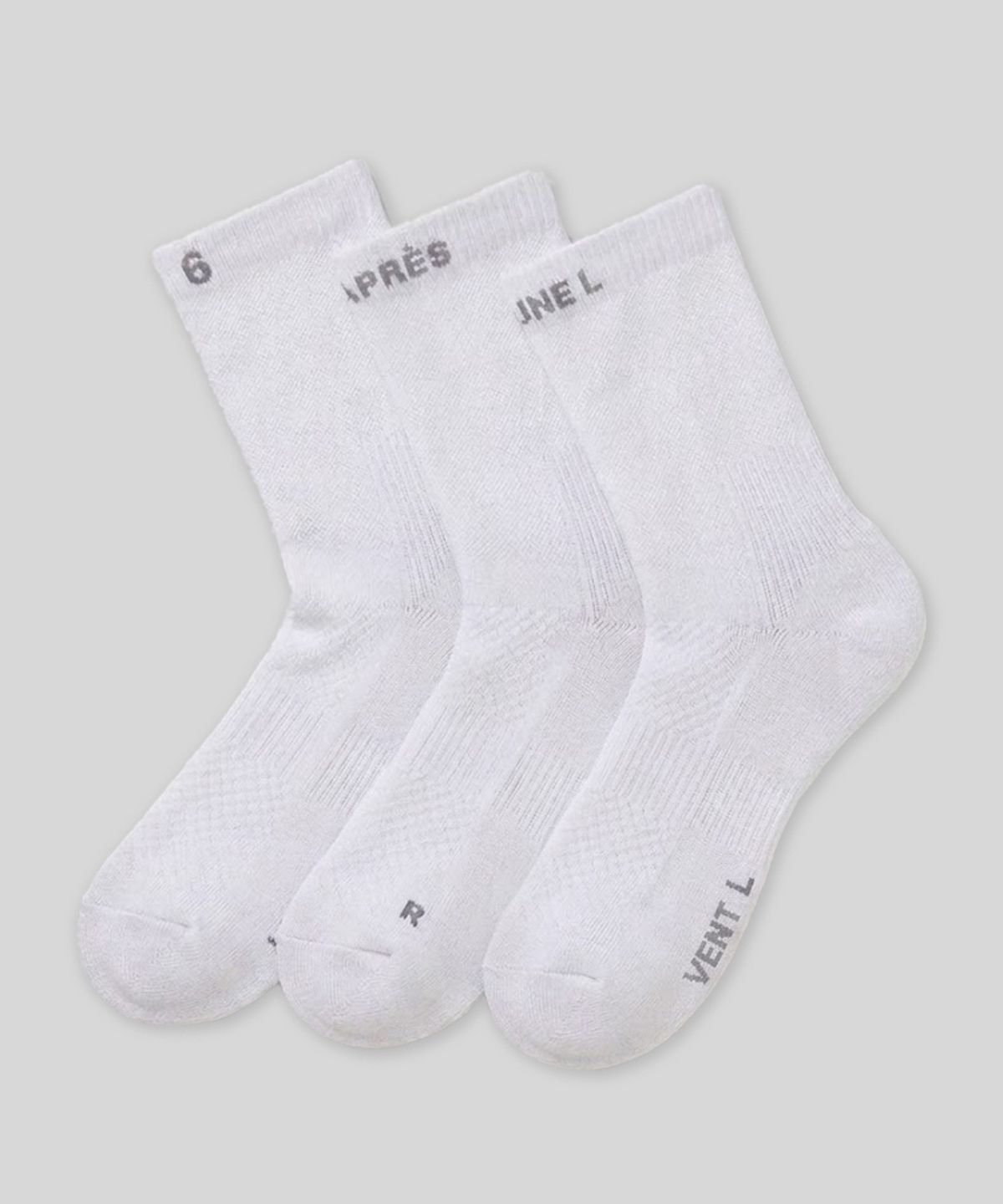 엘무드(LMOOD) [APRÈS 6] LUNE STABLE / VENT AERO 러닝 크루 삭스 (3 SET)