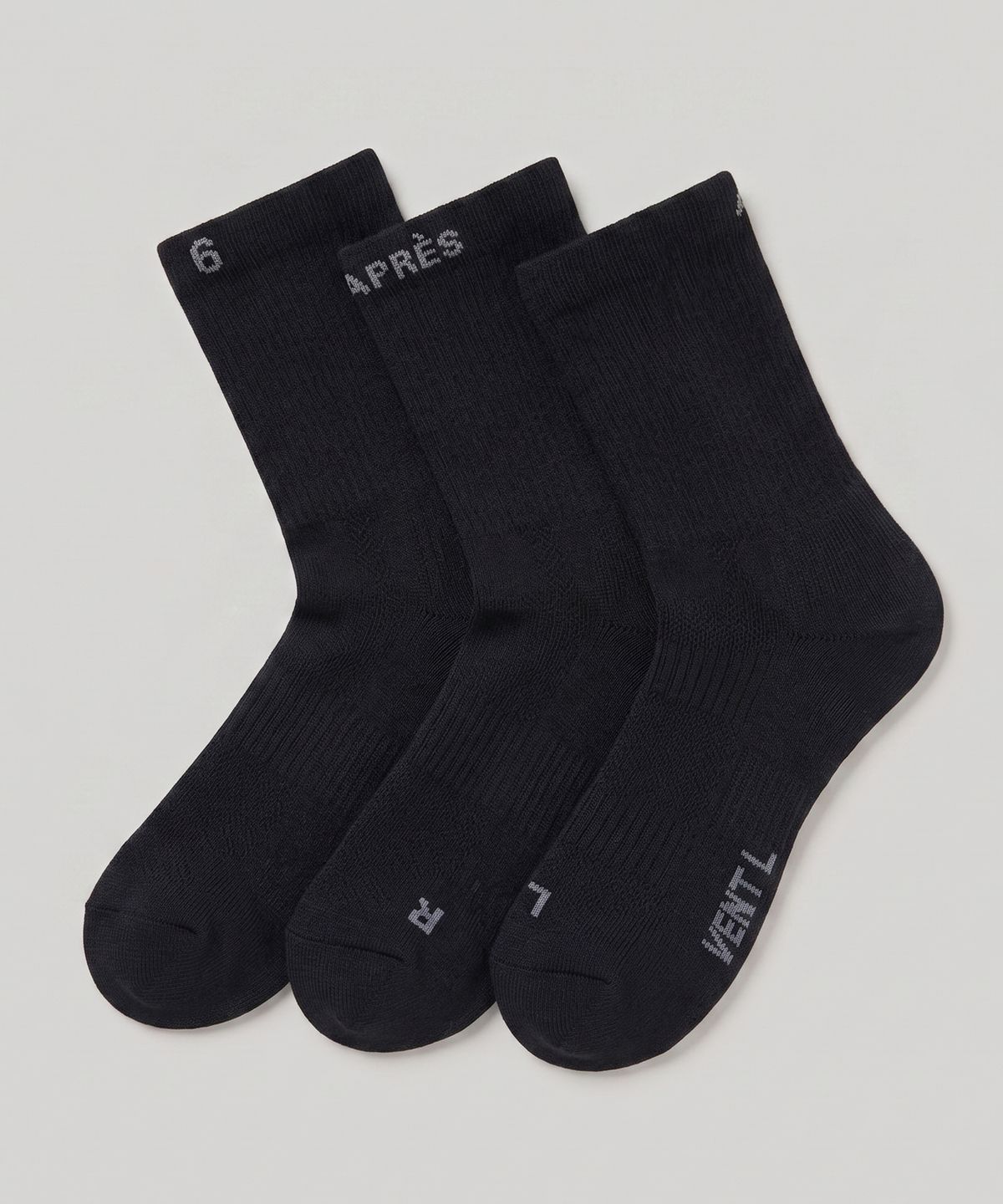 엘무드(LMOOD) [APRÈS 6] LUNE STABLE / VENT AERO 러닝 크루 삭스 (3 SET)