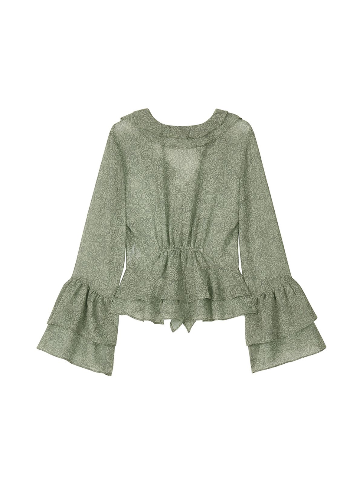 에즈이프 캘리(ASIF CALIE) PAISLEY RUFFLE BLOUSE KHAKI