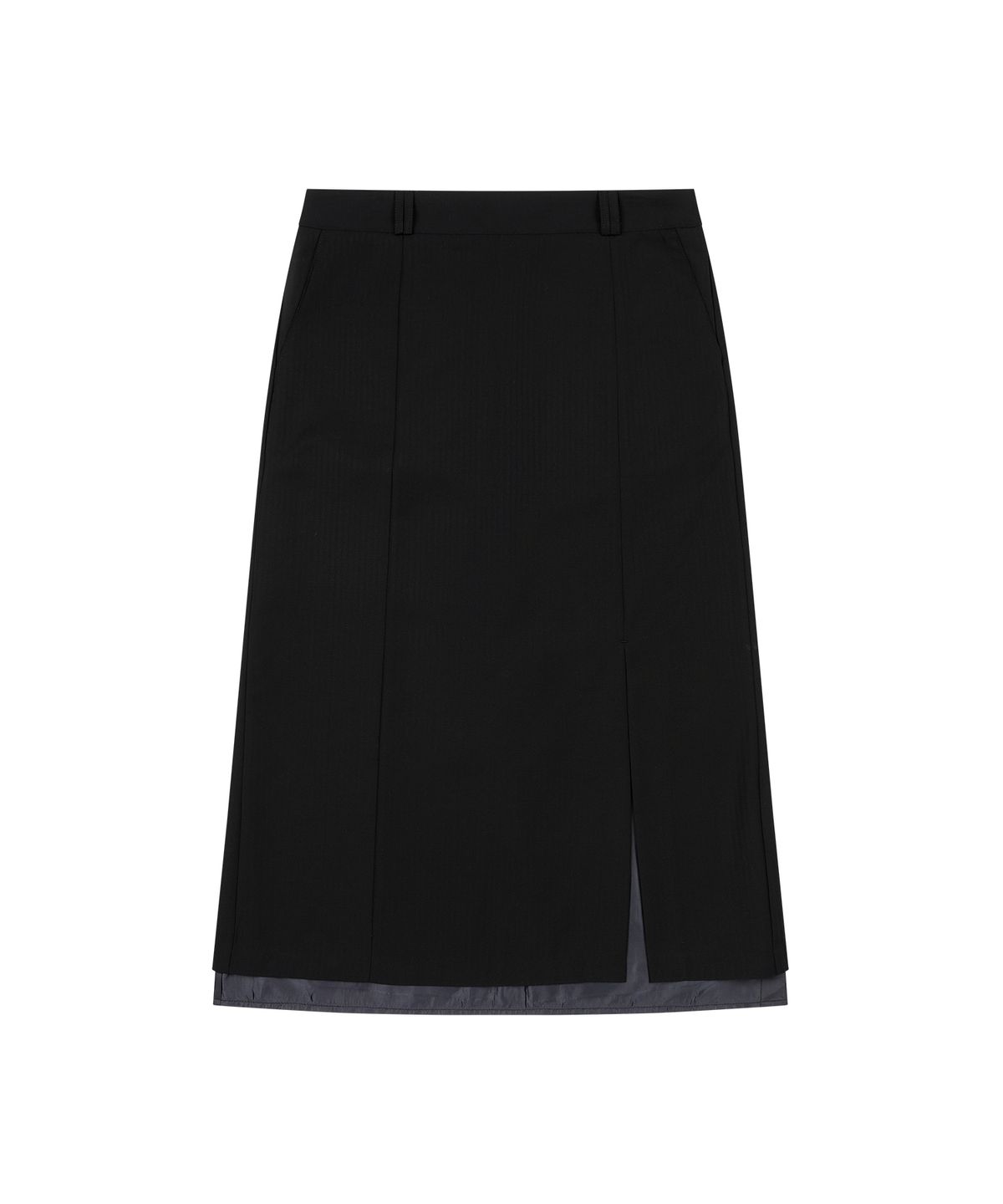 오헤시오(OHESHIO) LAYERED SLIT LONG SKIRT, NAVY