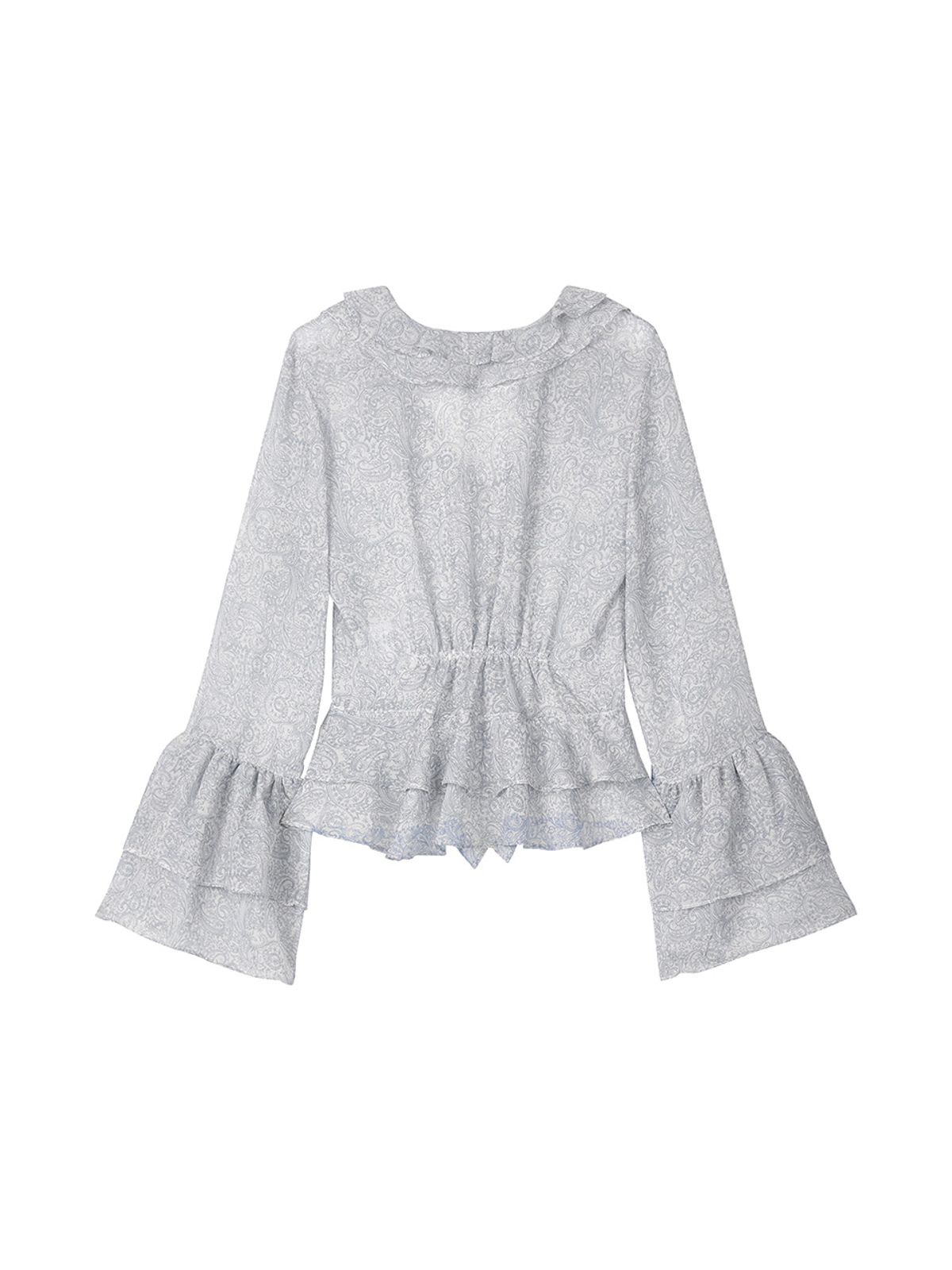 에즈이프 캘리(ASIF CALIE) PAISLEY RUFFLE BLOUSE IVORY