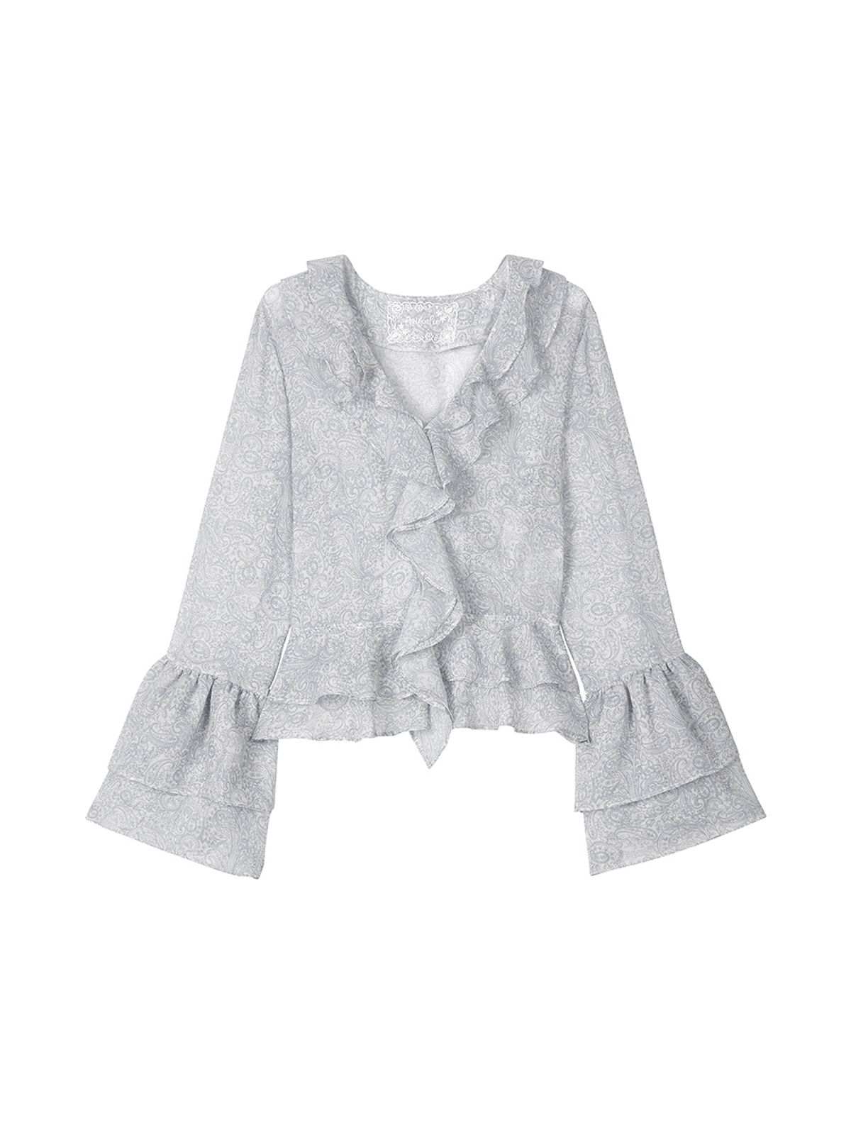 에즈이프 캘리(ASIF CALIE) PAISLEY RUFFLE BLOUSE IVORY