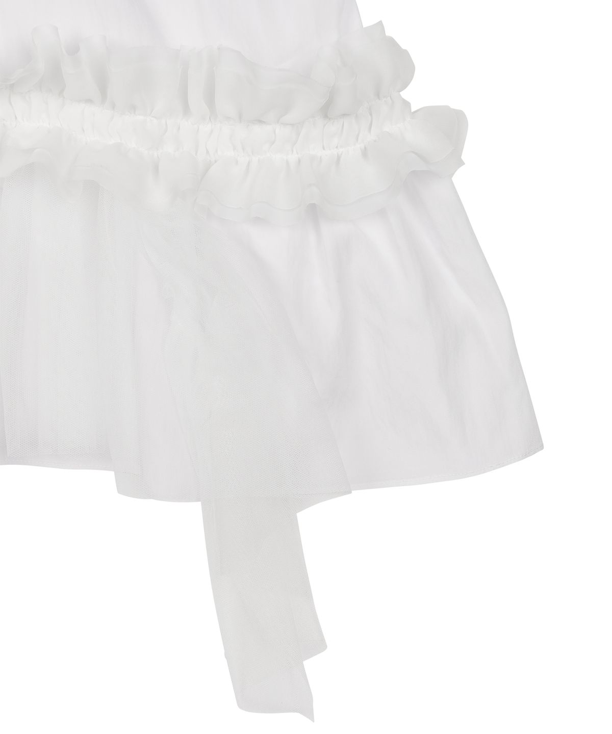 오헤시오(OHESHIO) SHEER FRILL LAYERED DRESS, WHITE