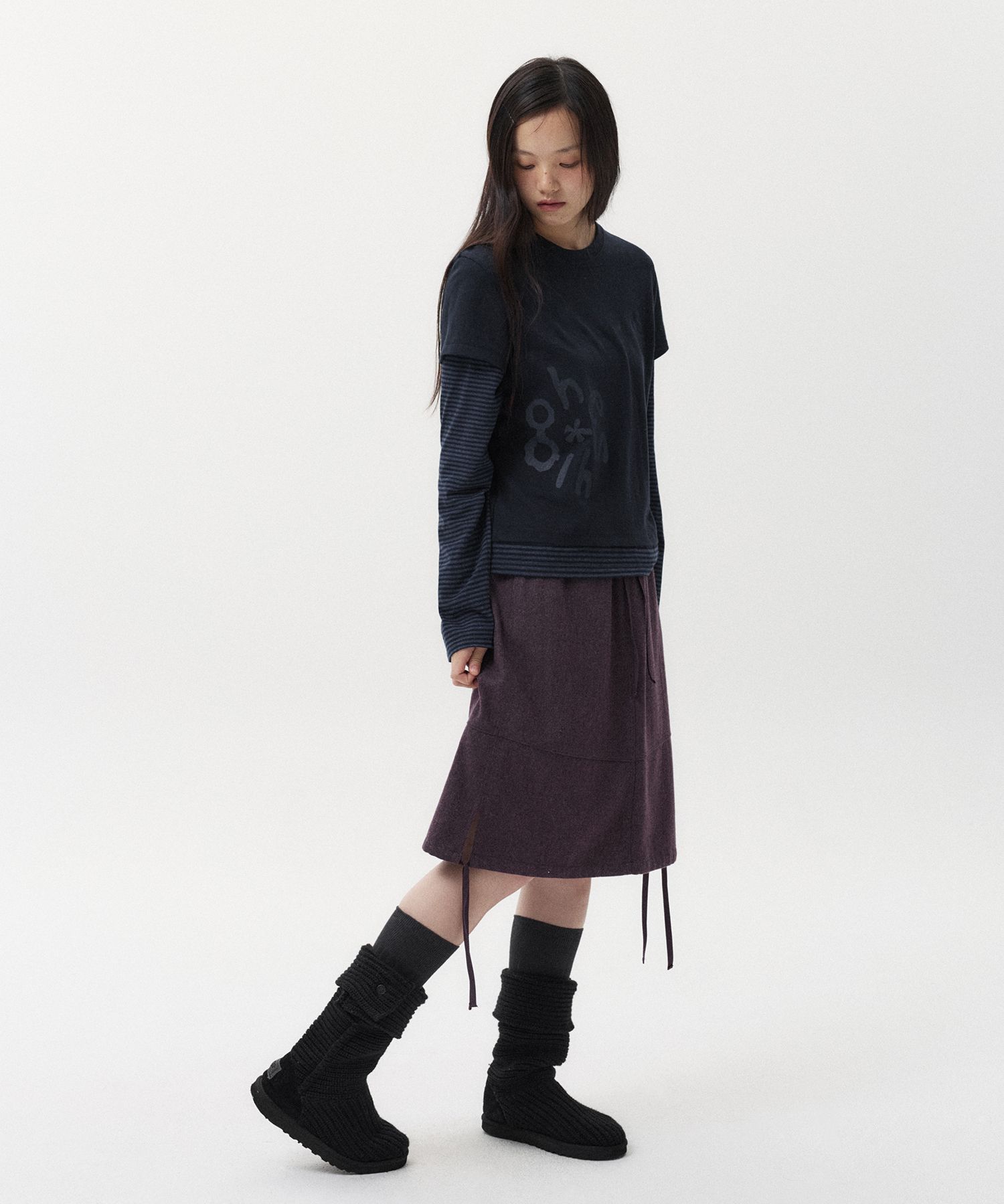 トップス OHESHIO layered stripe t-shirts トップス OHESHIO layered stripe t-shirts トップス OHESHIO