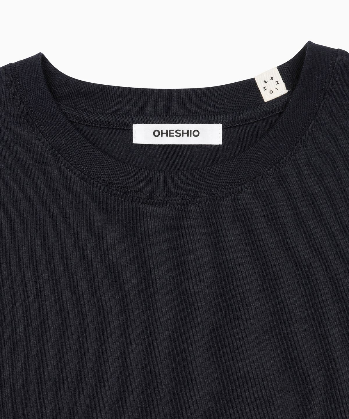 오헤시오(OHESHIO) LOGO LAYERED STRIPE LONG T-SHIRT, NAVY