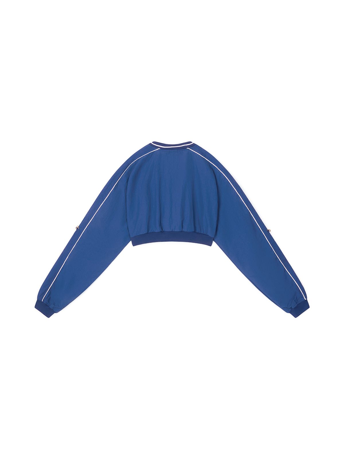 에즈이프 캘리(ASIF CALIE) CRYING V-NECK NYLON CROP SWEATSHIRT BLUE