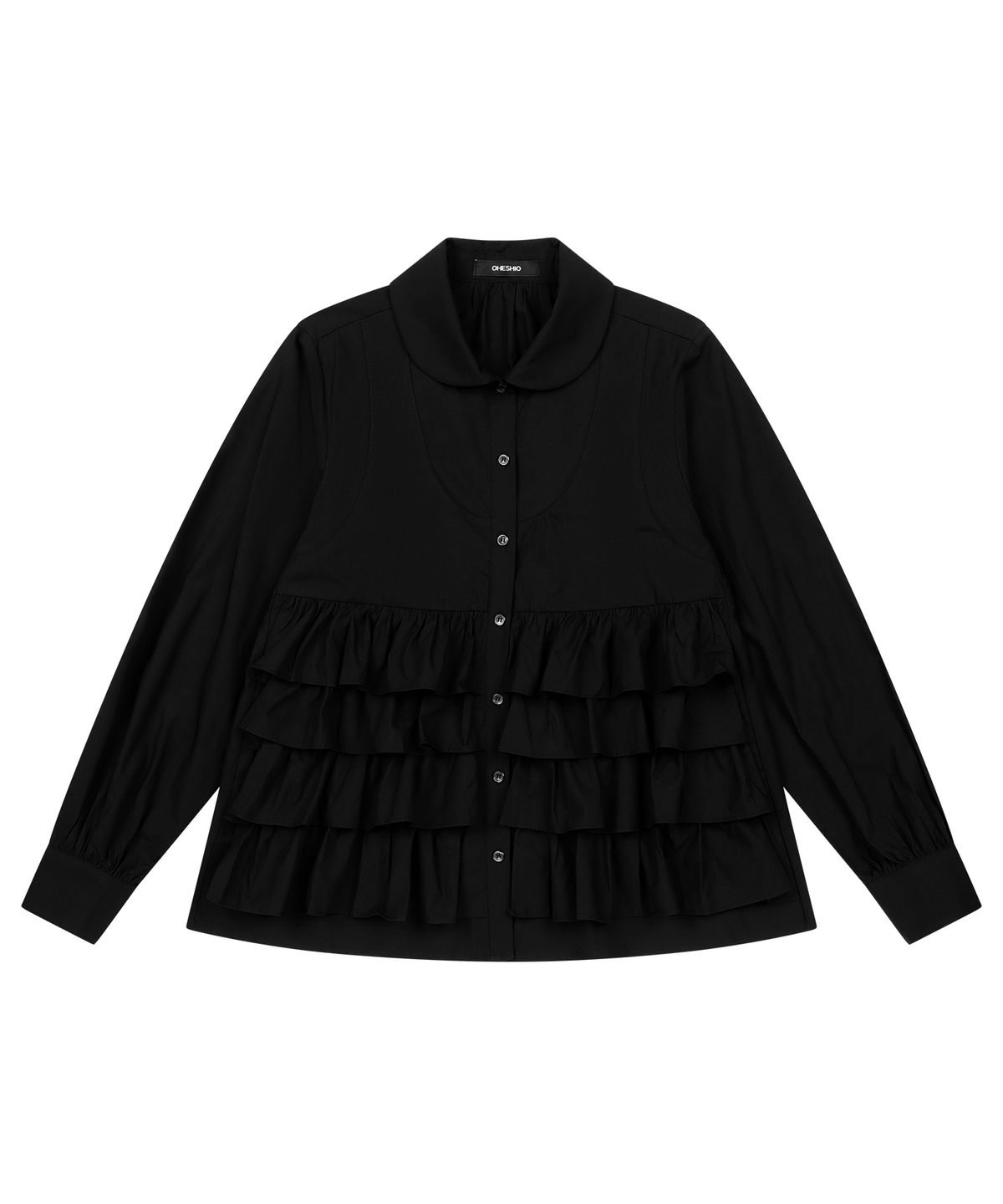 오헤시오(OHESHIO) CANCAN FRILL BLOUSE, BLACK