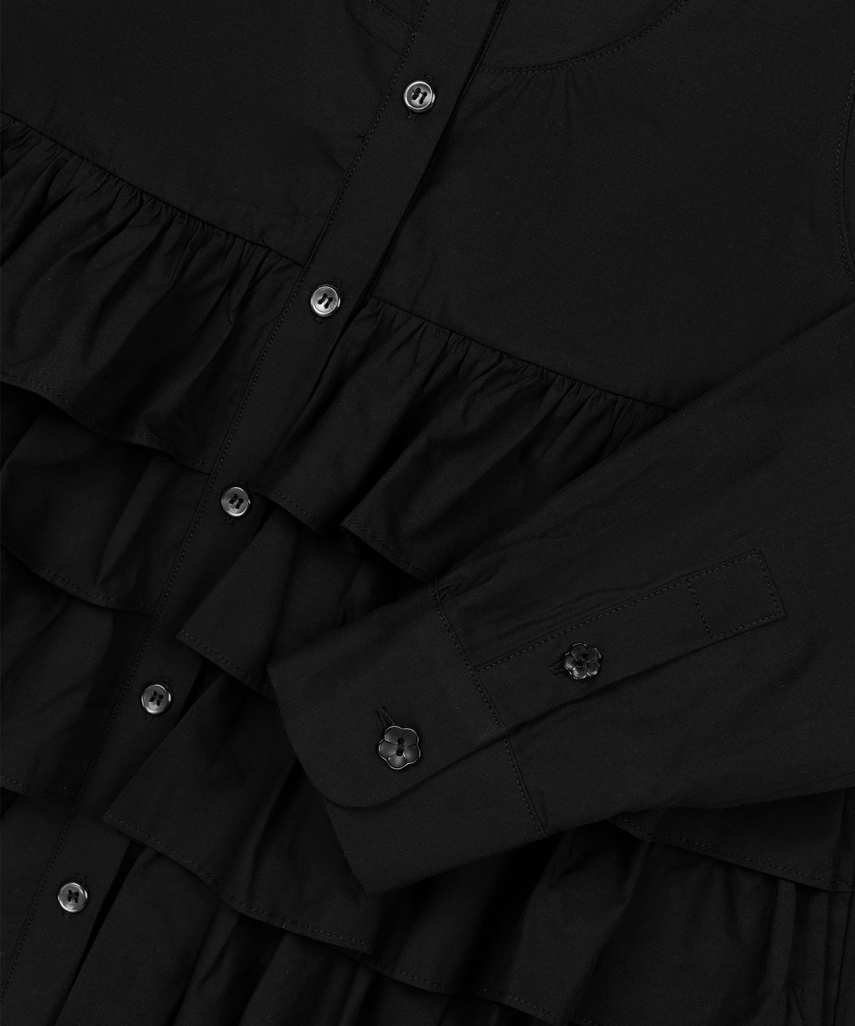 오헤시오(OHESHIO) CANCAN FRILL BLOUSE, BLACK
