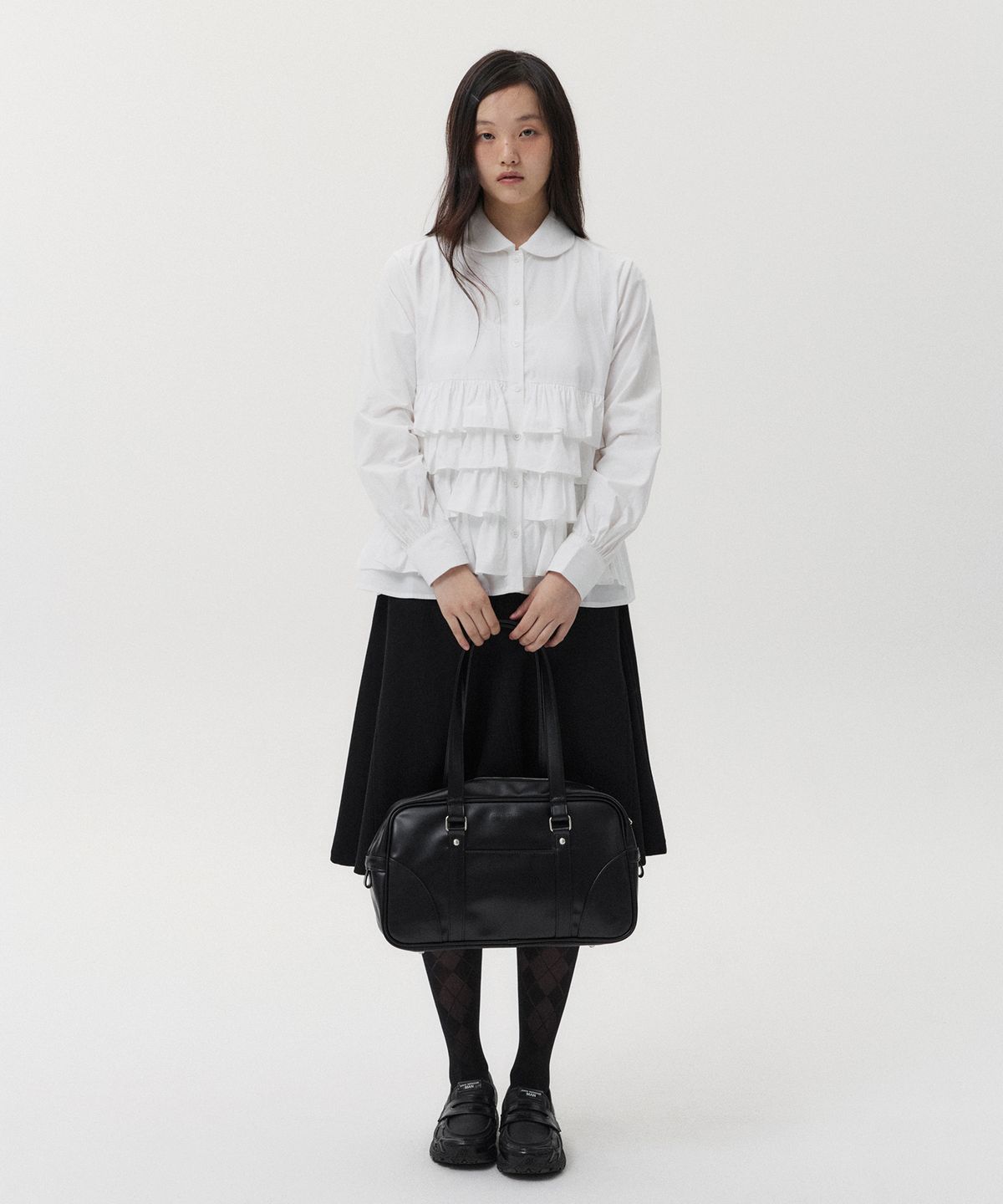 오헤시오(OHESHIO) CANCAN FRILL BLOUSE, WHITE