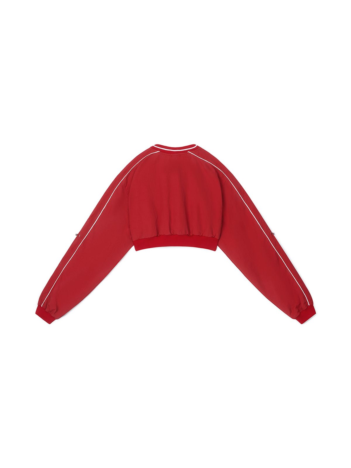 에즈이프 캘리(ASIF CALIE) CRYING V-NECK NYLON CROP SWEATSHIRT RED