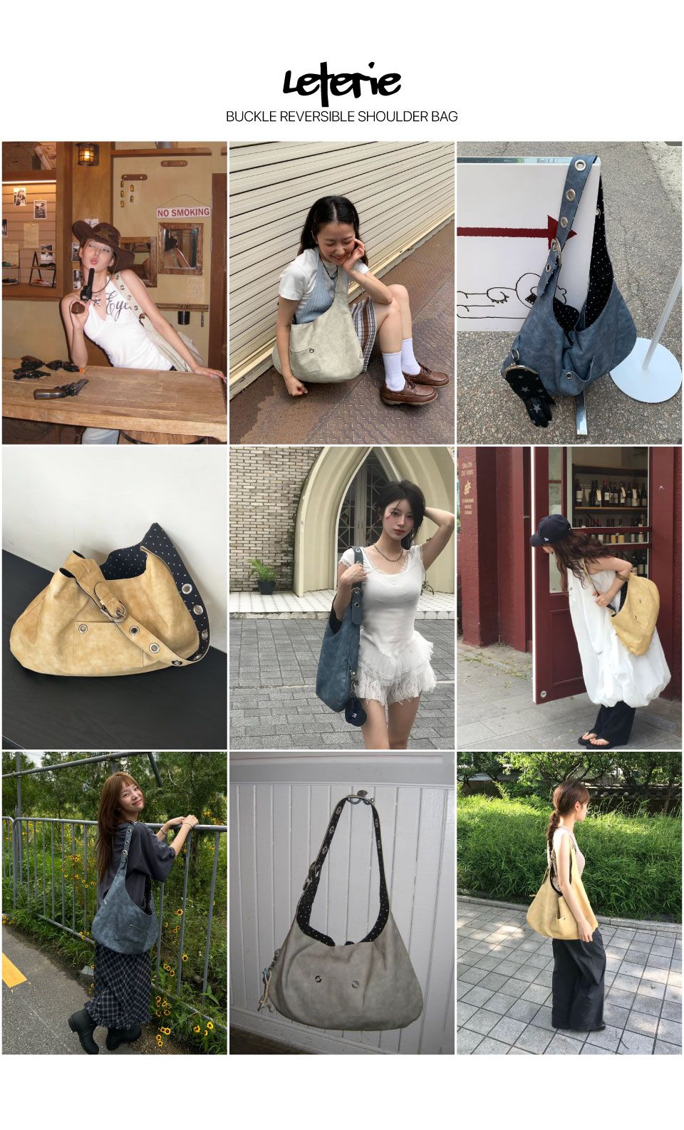 musinsa LETERIE バッグ MUSINSA | LETERIE BUCKLE REVERSIBLE SHOULDER BAG_BROWN