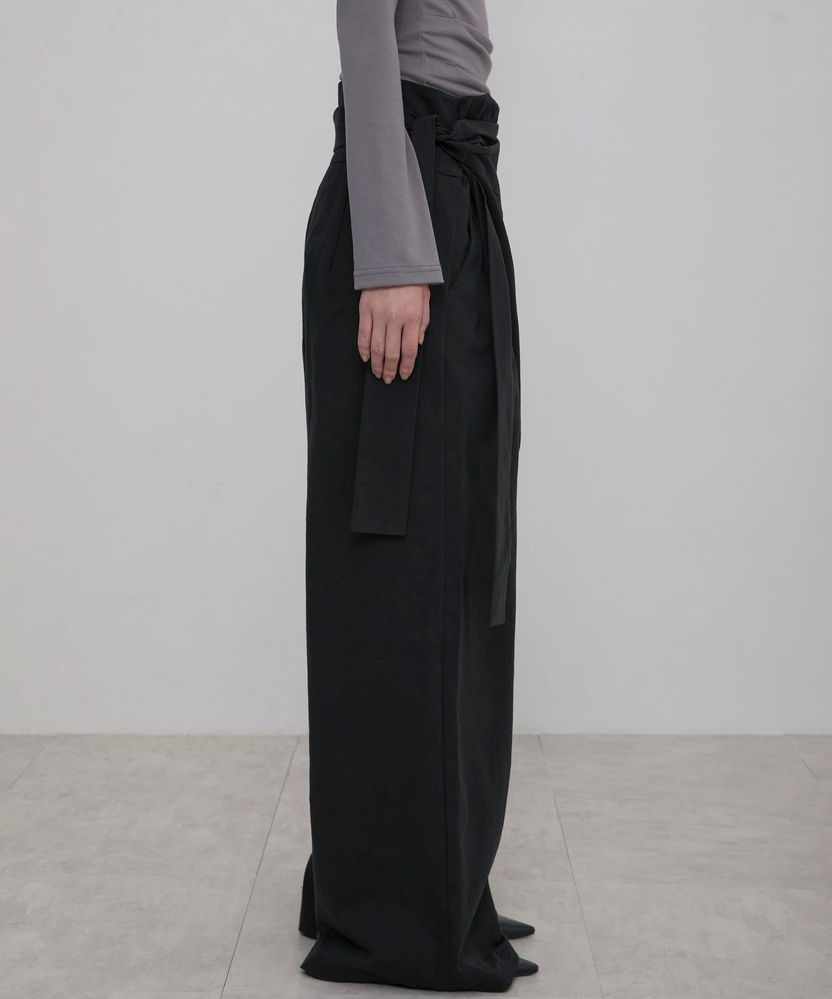 플레어업(FLAREUP) Layered Wrap Trousers (FL-255_Black)