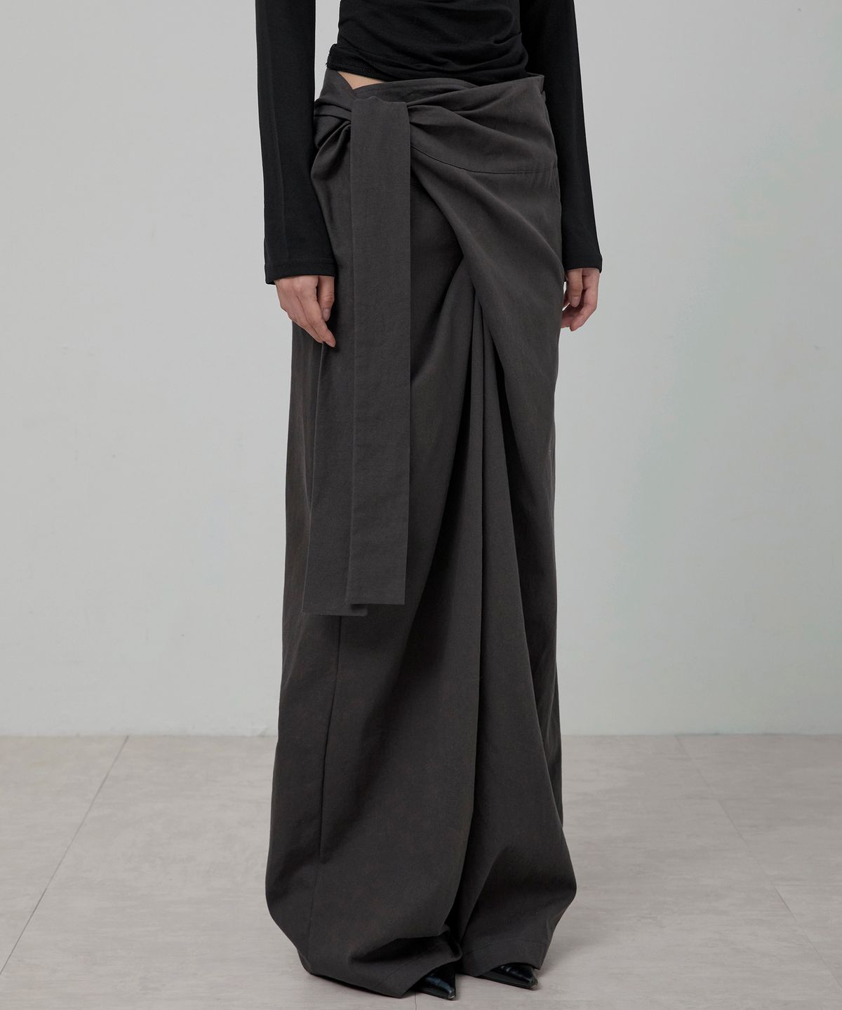 플레어업(FLAREUP) Layered Wrap Trousers (FL-255_Charcoal)
