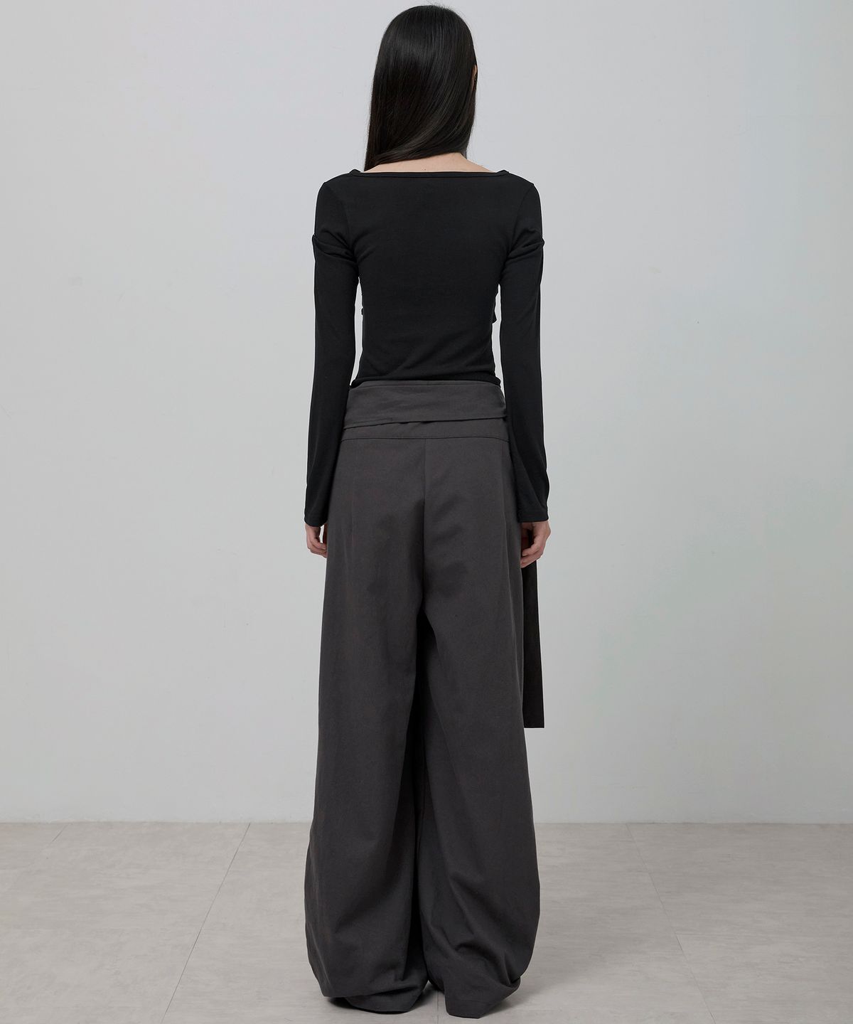 플레어업(FLAREUP) Layered Wrap Trousers (FL-255_Charcoal)