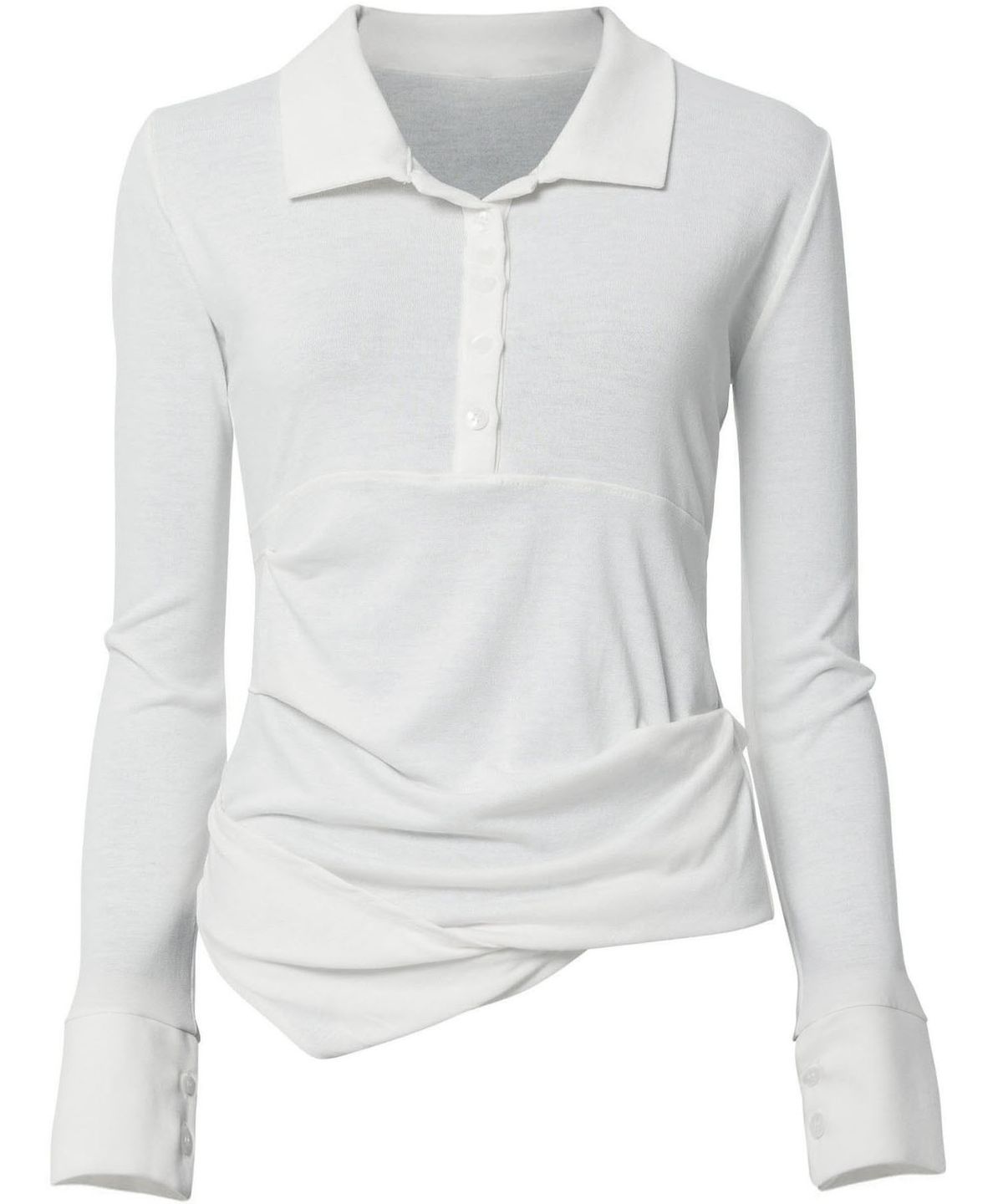 플레어업(FLAREUP) Asymmetrical Draped Shirt (FL-186_Ivory)