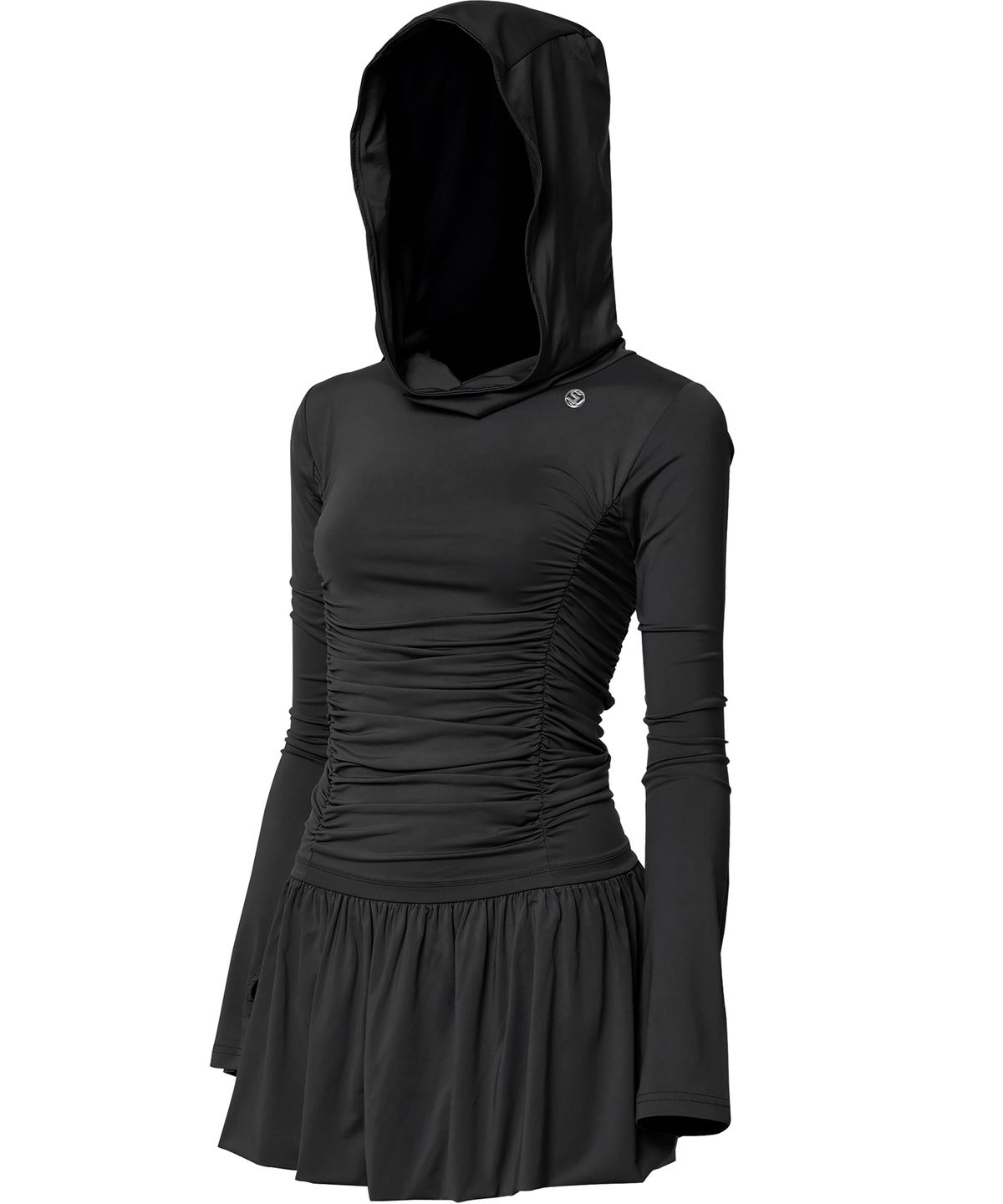 플레어업(FLAREUP) Hooded High Neck Long Dress (FL-185_Black)