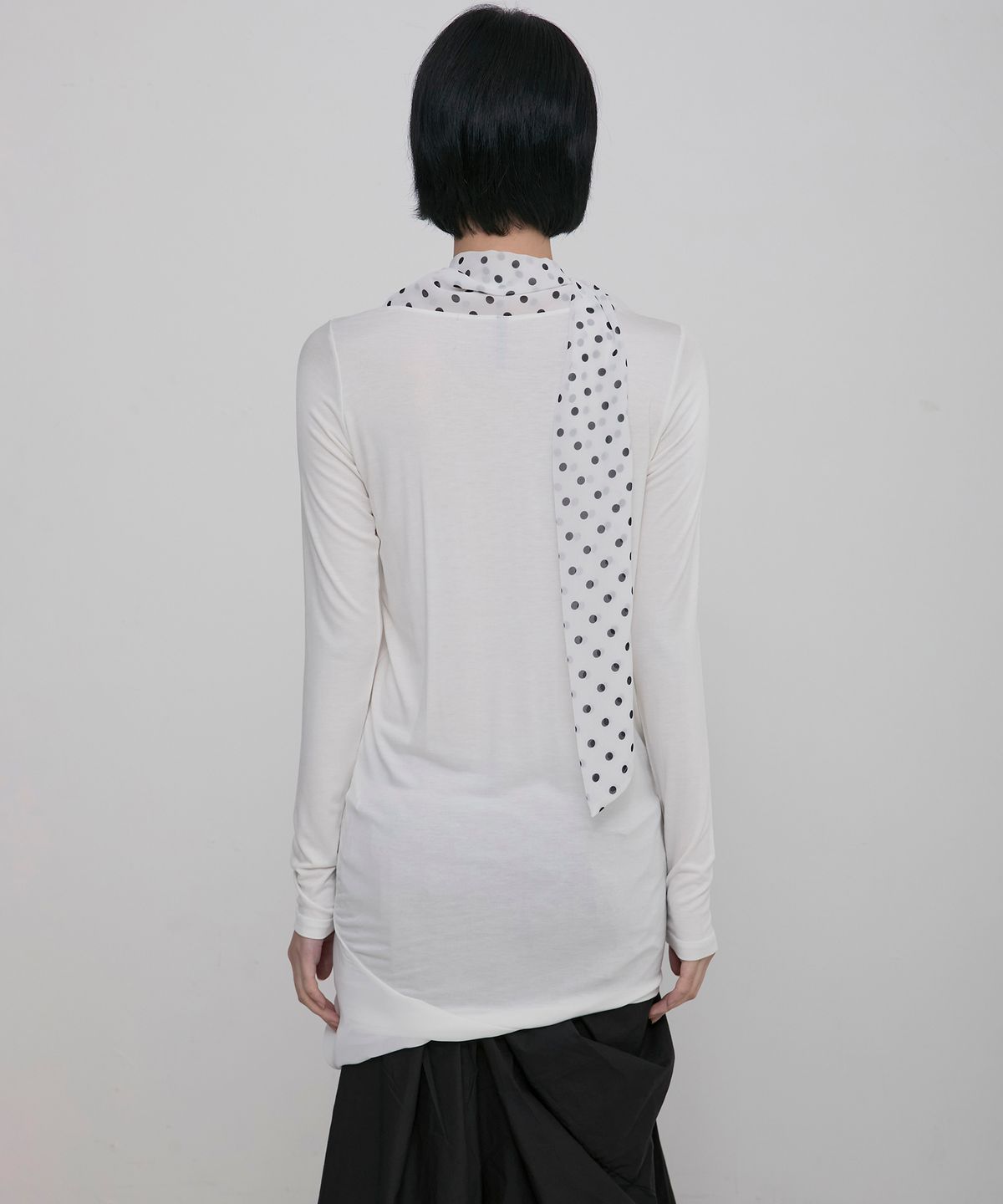 플레어업(FLAREUP) Layered Dot Scarf Long Sleeve (FL-182_White)