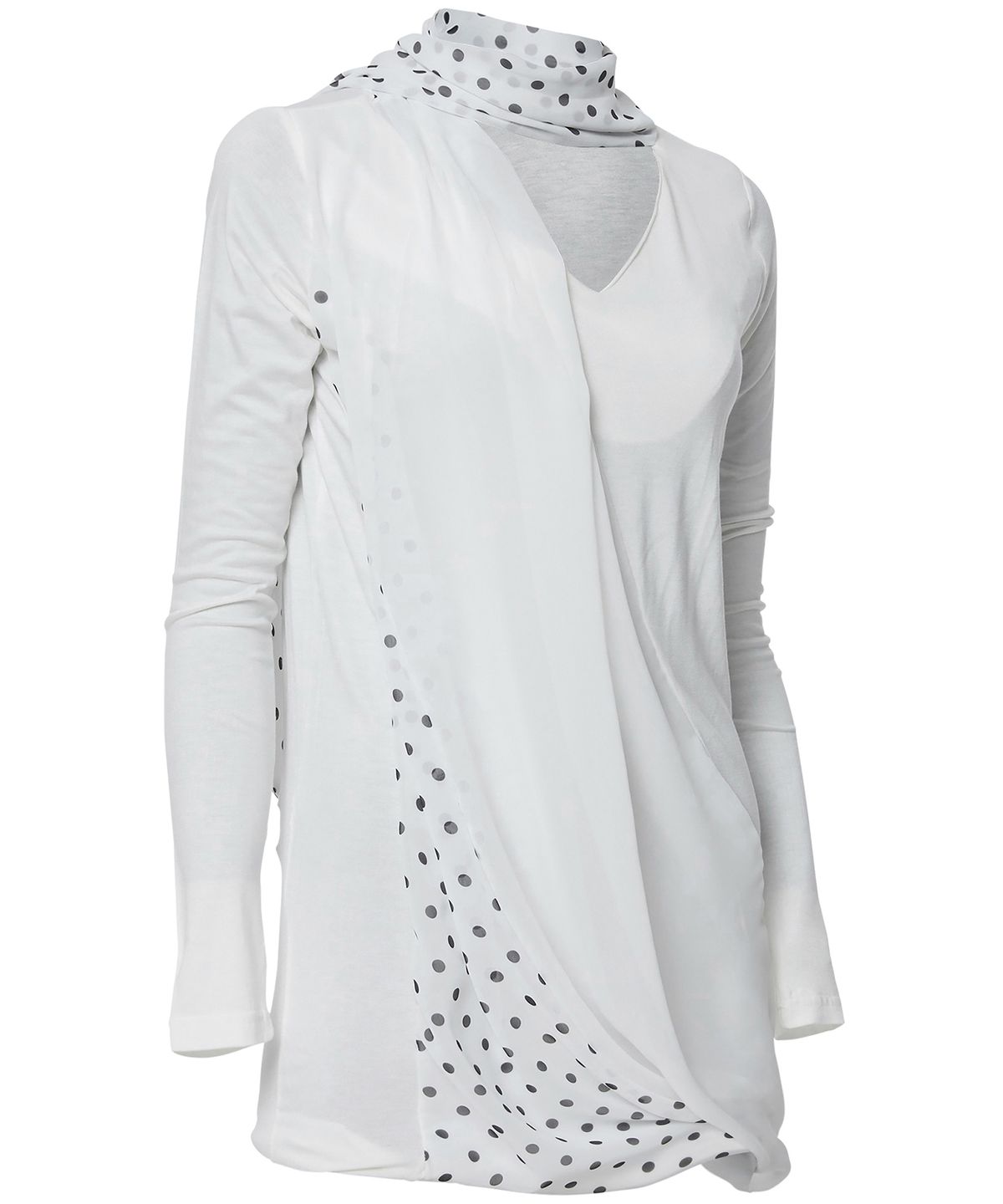 플레어업(FLAREUP) Layered Dot Scarf Long Sleeve (FL-182_White)