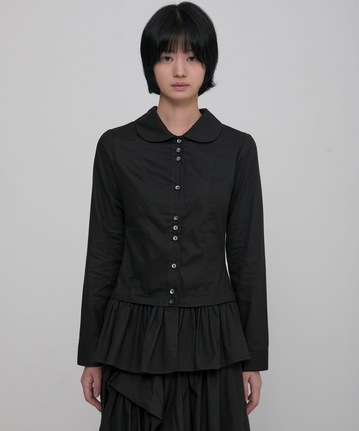플레어업(FLAREUP) Dani Frill Shirts (FL-188_Black)