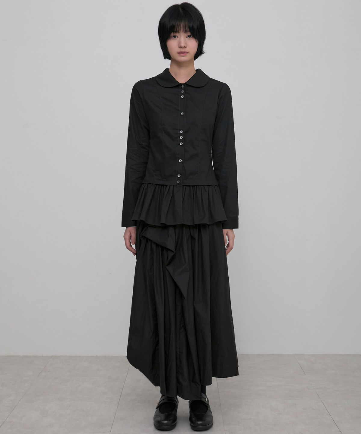 플레어업(FLAREUP) Dani Frill Shirts (FL-188_Black)