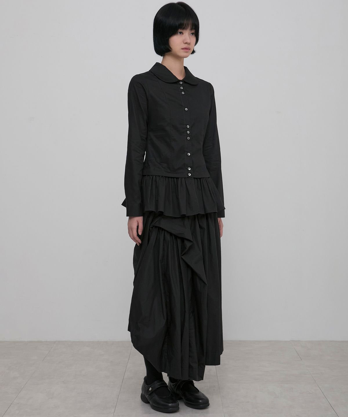 플레어업(FLAREUP) Dani Frill Shirts (FL-188_Black)