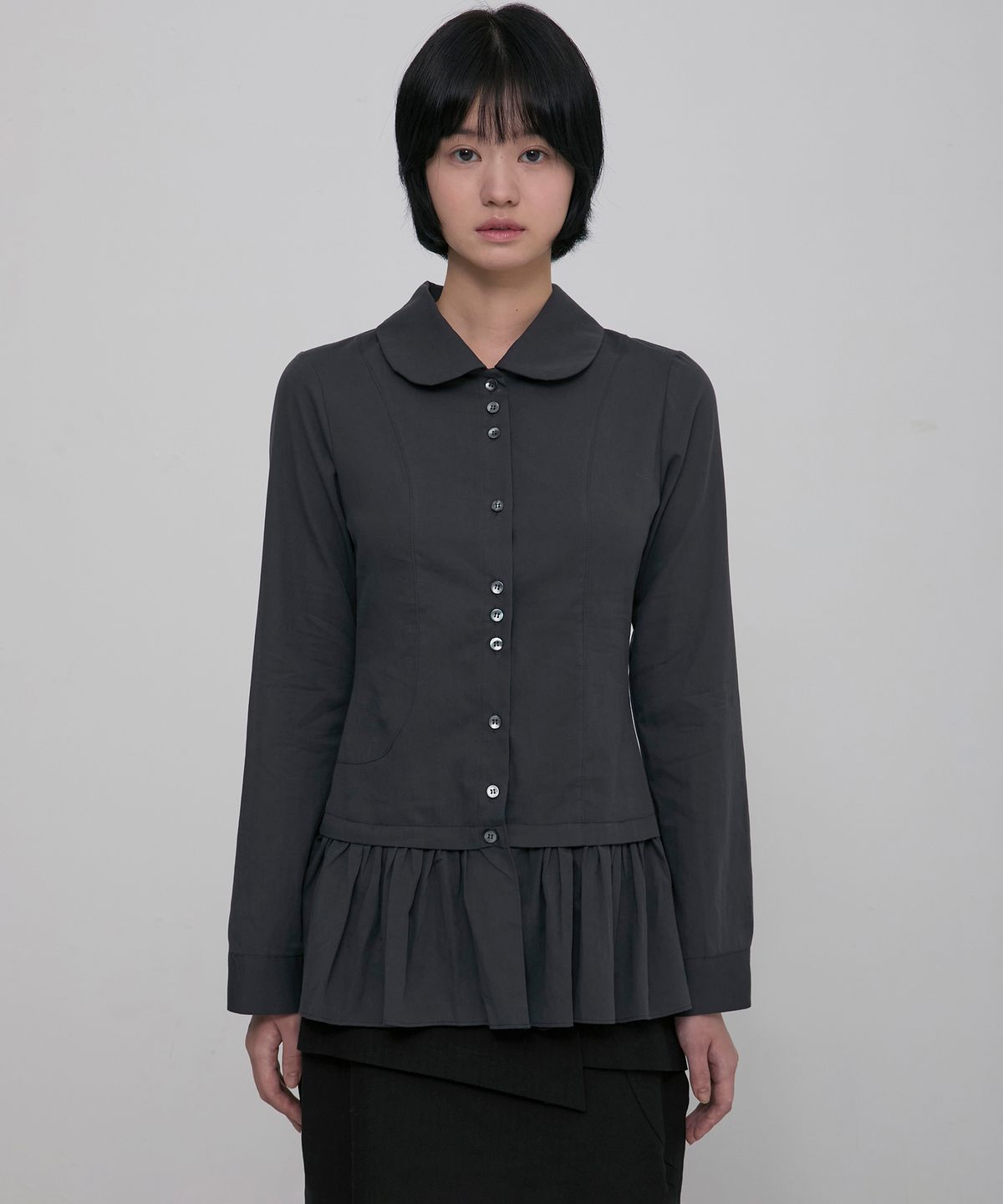 플레어업(FLAREUP) Dani Frill Shirts (FL-188_Charcoal)