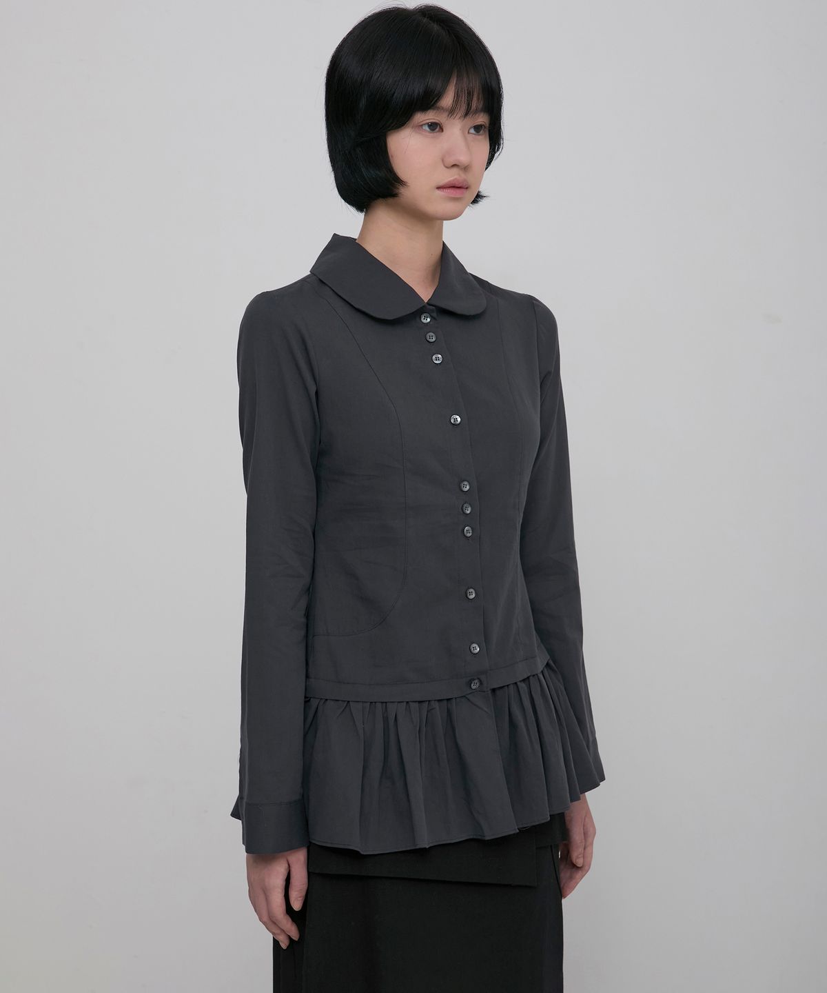 플레어업(FLAREUP) Dani Frill Shirts (FL-188_Charcoal)