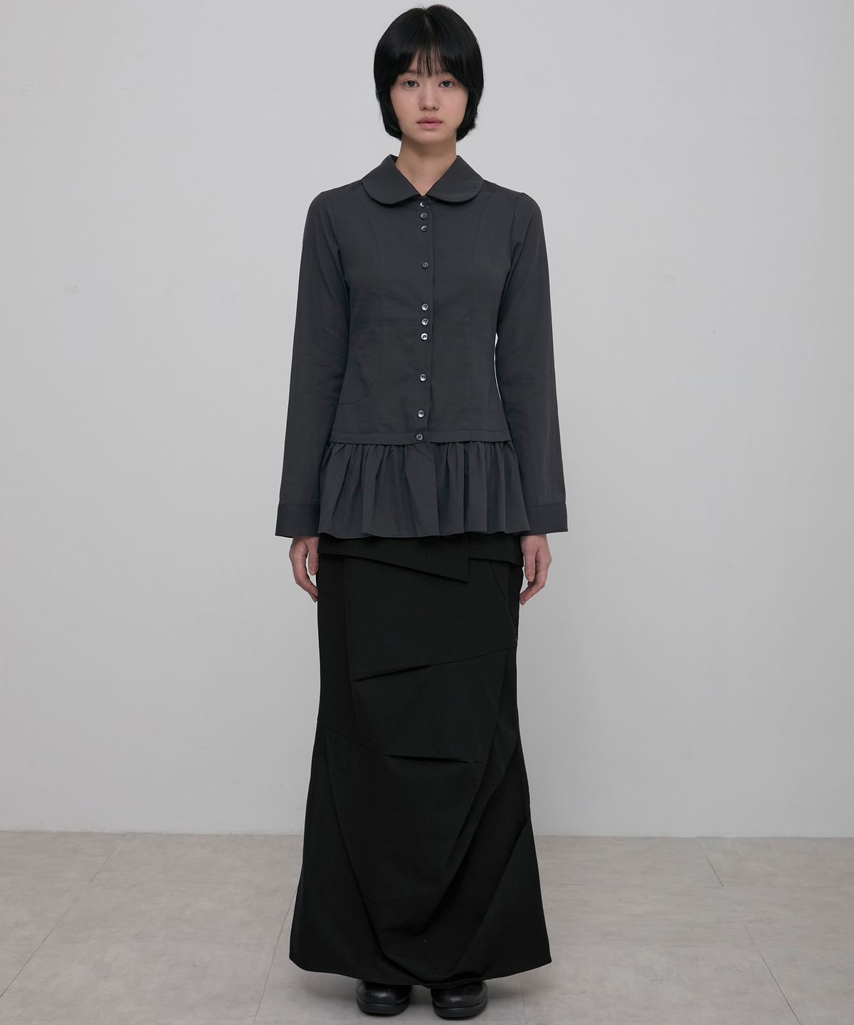 플레어업(FLAREUP) Dani Frill Shirts (FL-188_Charcoal)