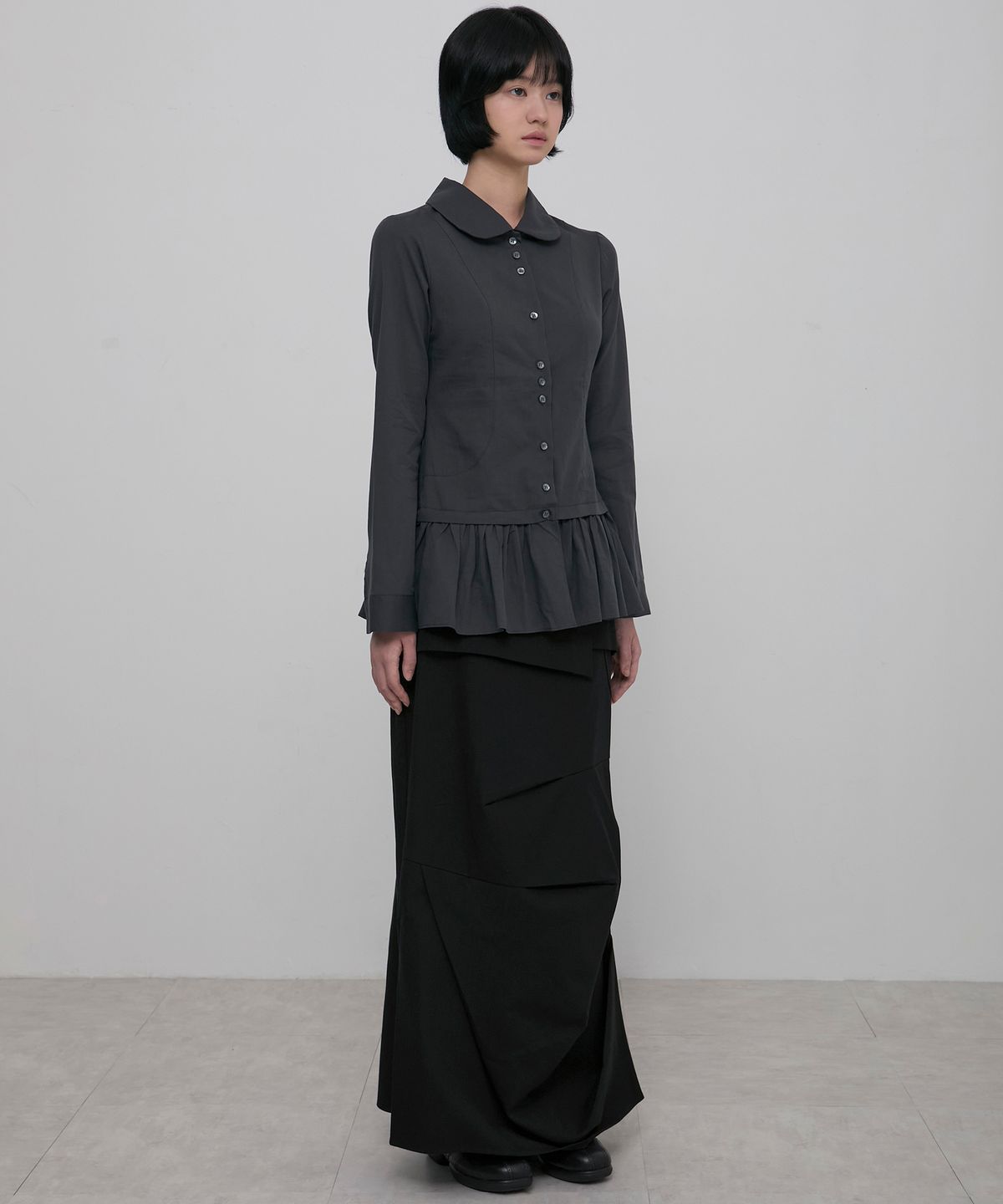 플레어업(FLAREUP) Dani Frill Shirts (FL-188_Charcoal)
