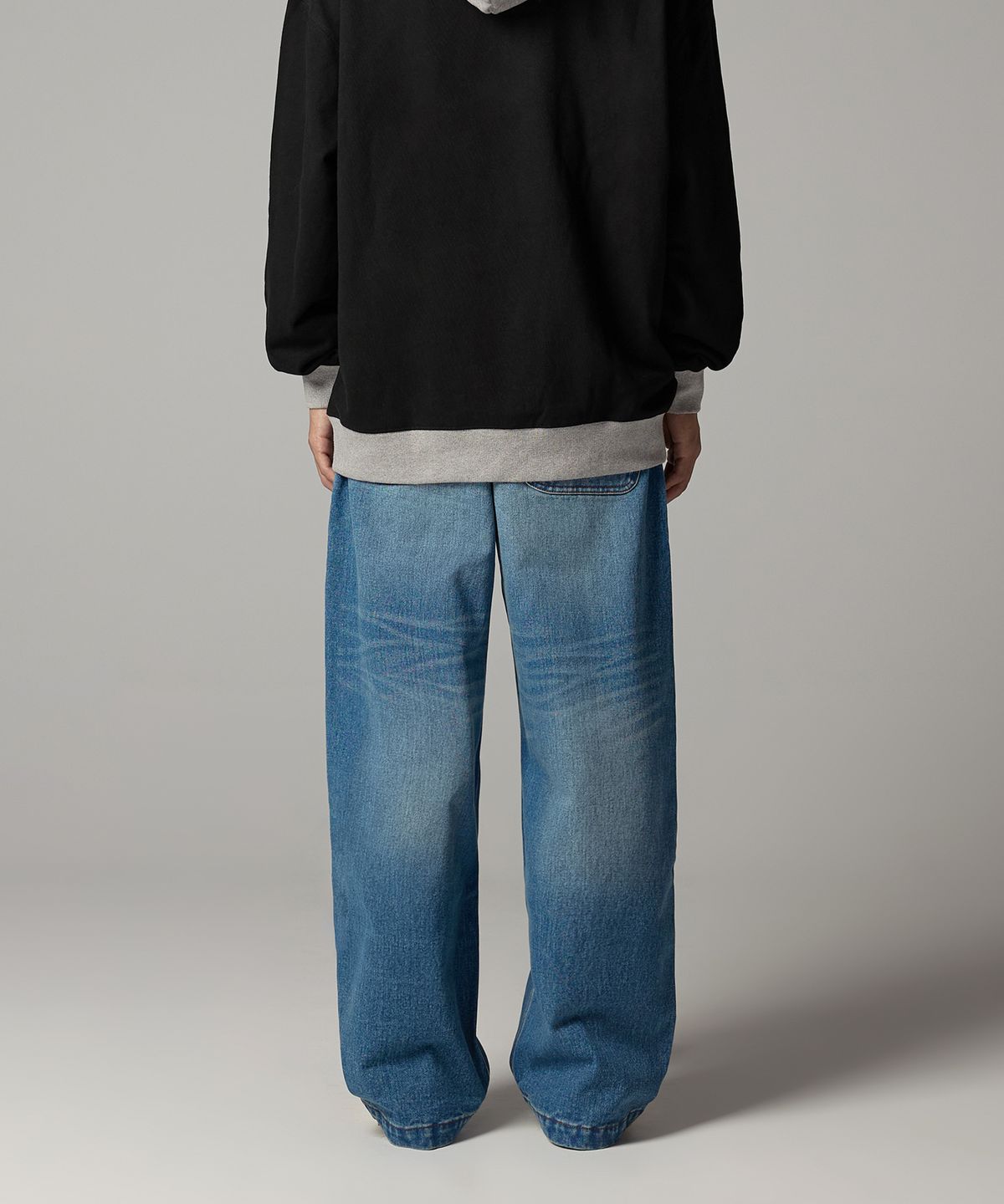 디키즈(DICKIES) 워시드 와이드 데님 팬츠 Medium Blue