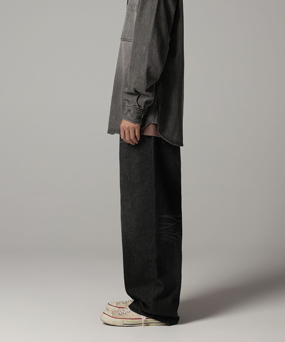 디키즈(DICKIES) 워시드 와이드 데님 팬츠 Black