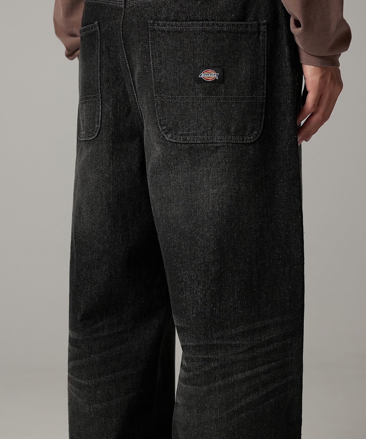 디키즈(DICKIES) 워시드 와이드 데님 팬츠 Black