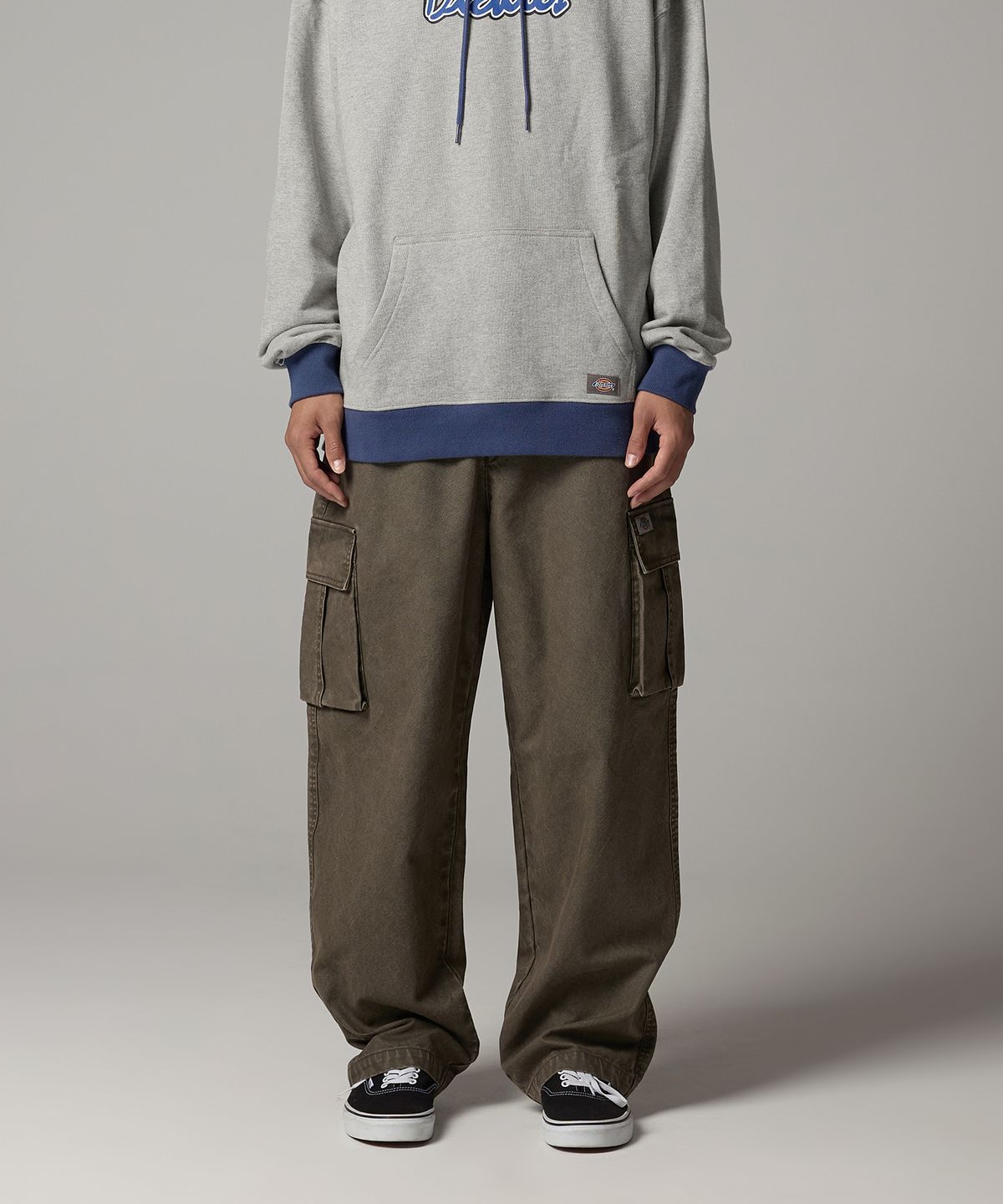 디키즈(DICKIES) 워시드 덕 캔버스 카고 팬츠 Khaki Brown
