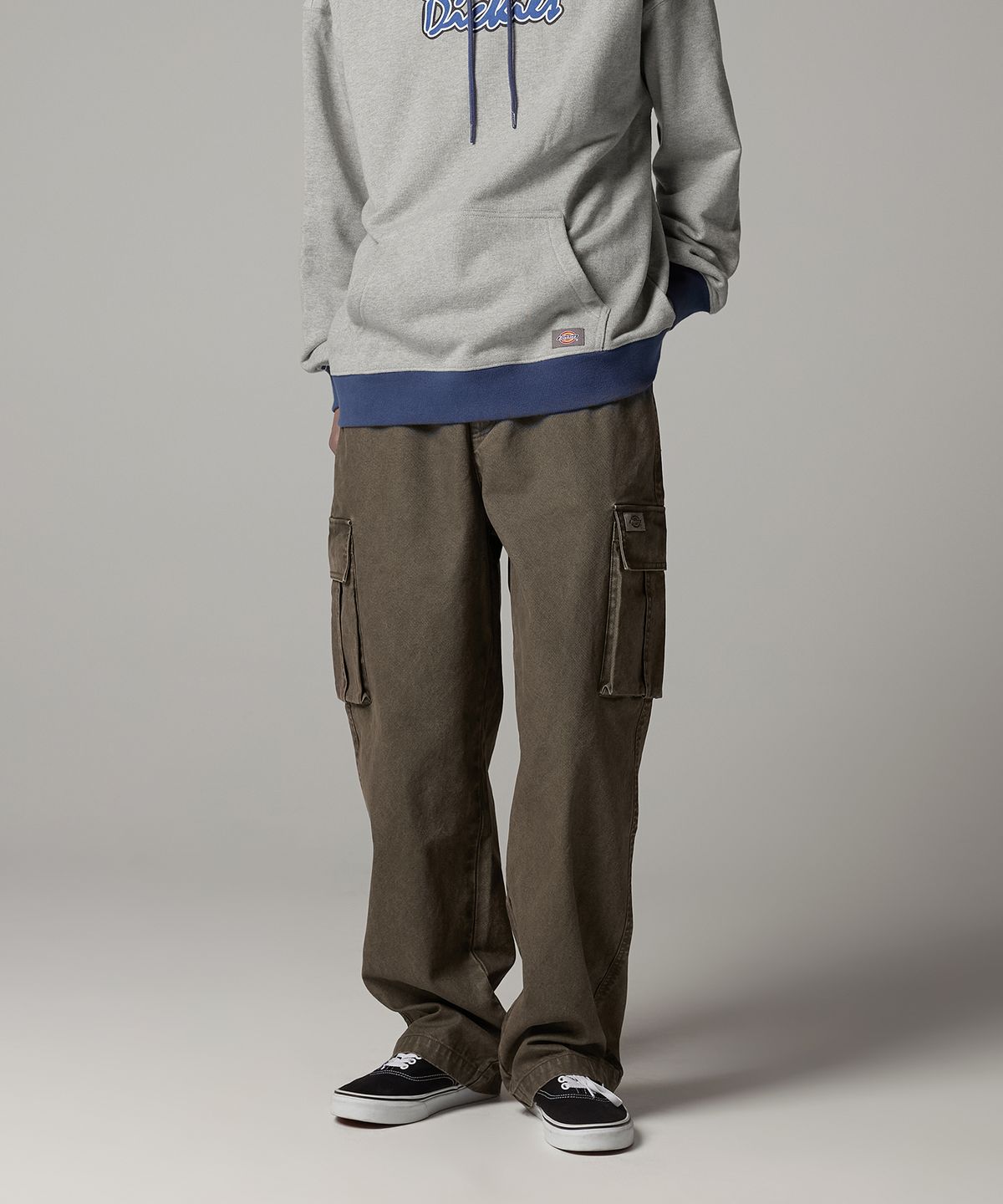 디키즈(DICKIES) 워시드 덕 캔버스 카고 팬츠 Khaki Brown