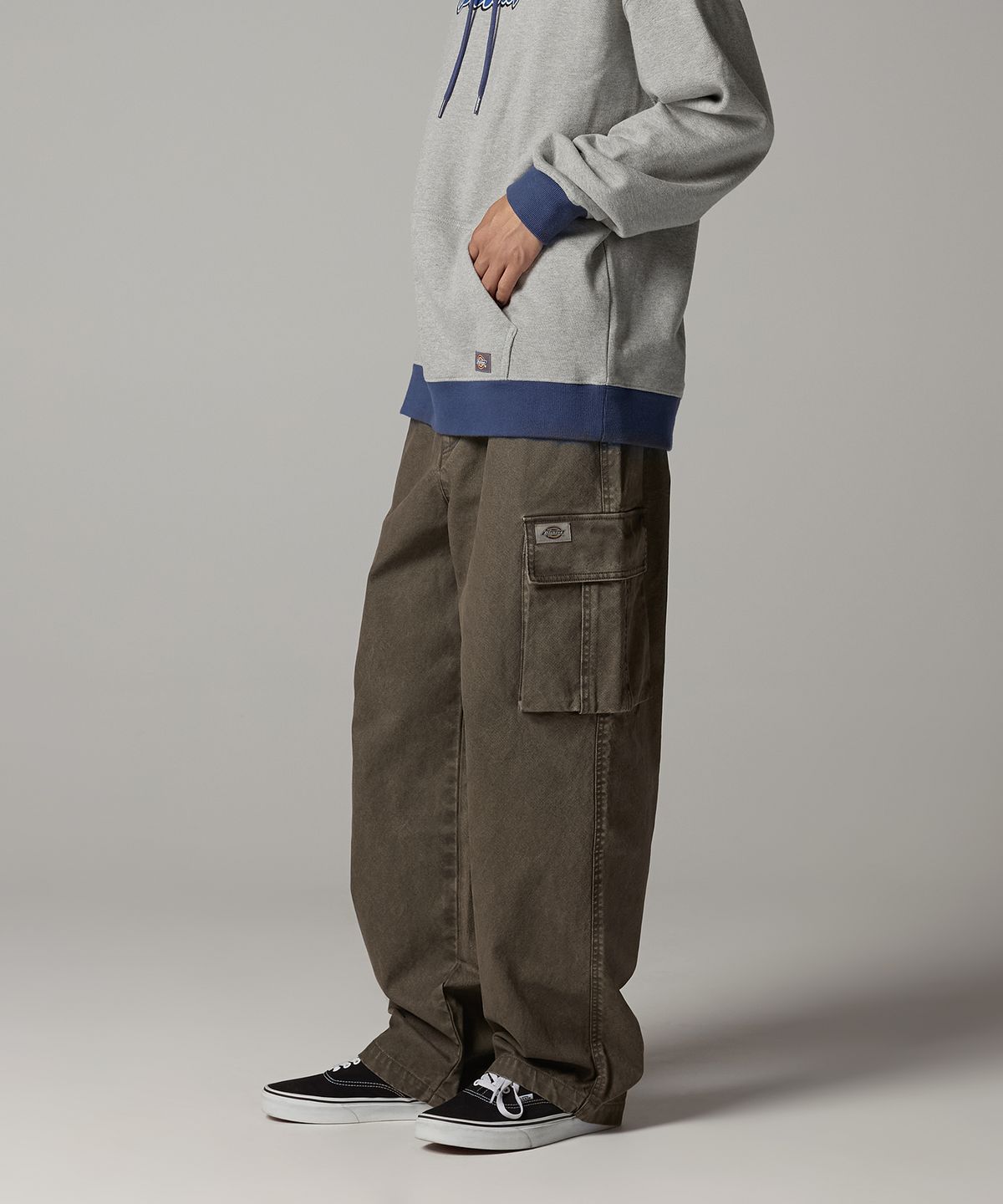 디키즈(DICKIES) 워시드 덕 캔버스 카고 팬츠 Khaki Brown