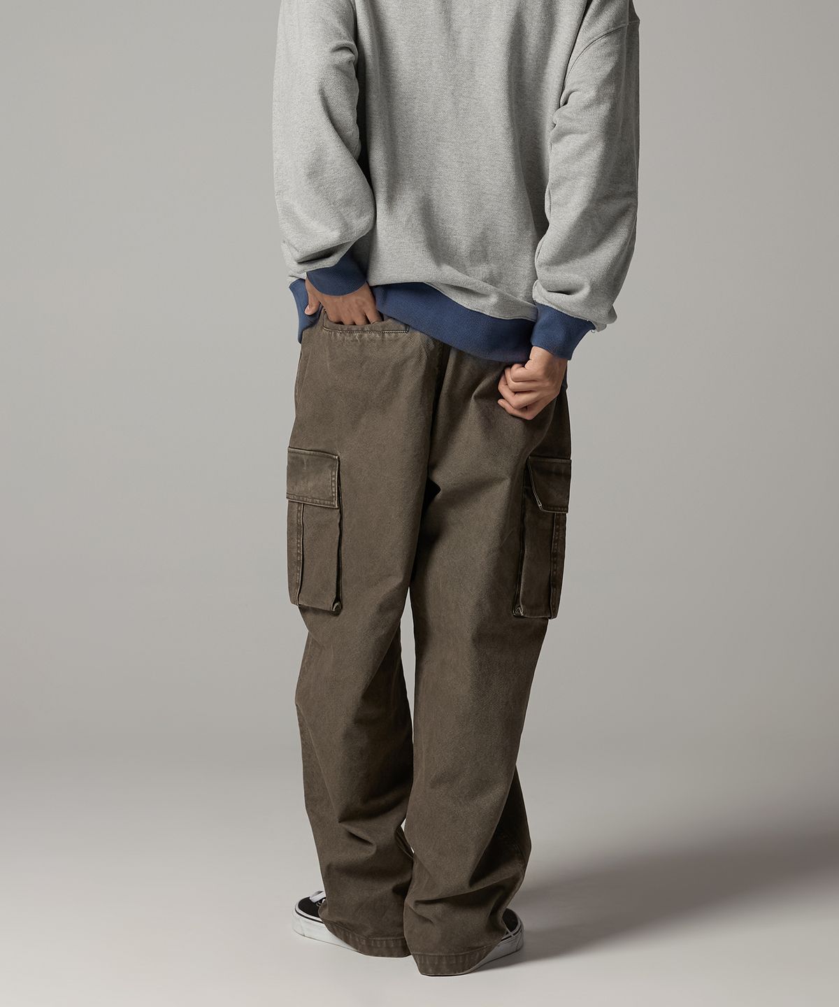 디키즈(DICKIES) 워시드 덕 캔버스 카고 팬츠 Khaki Brown