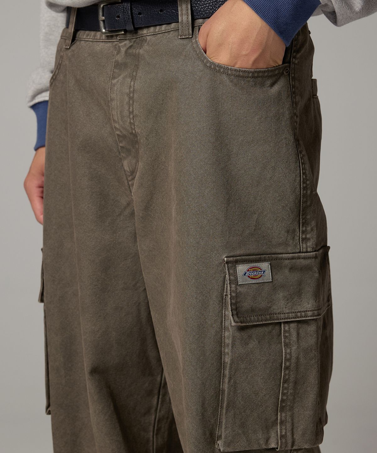 디키즈(DICKIES) 워시드 덕 캔버스 카고 팬츠 Khaki Brown