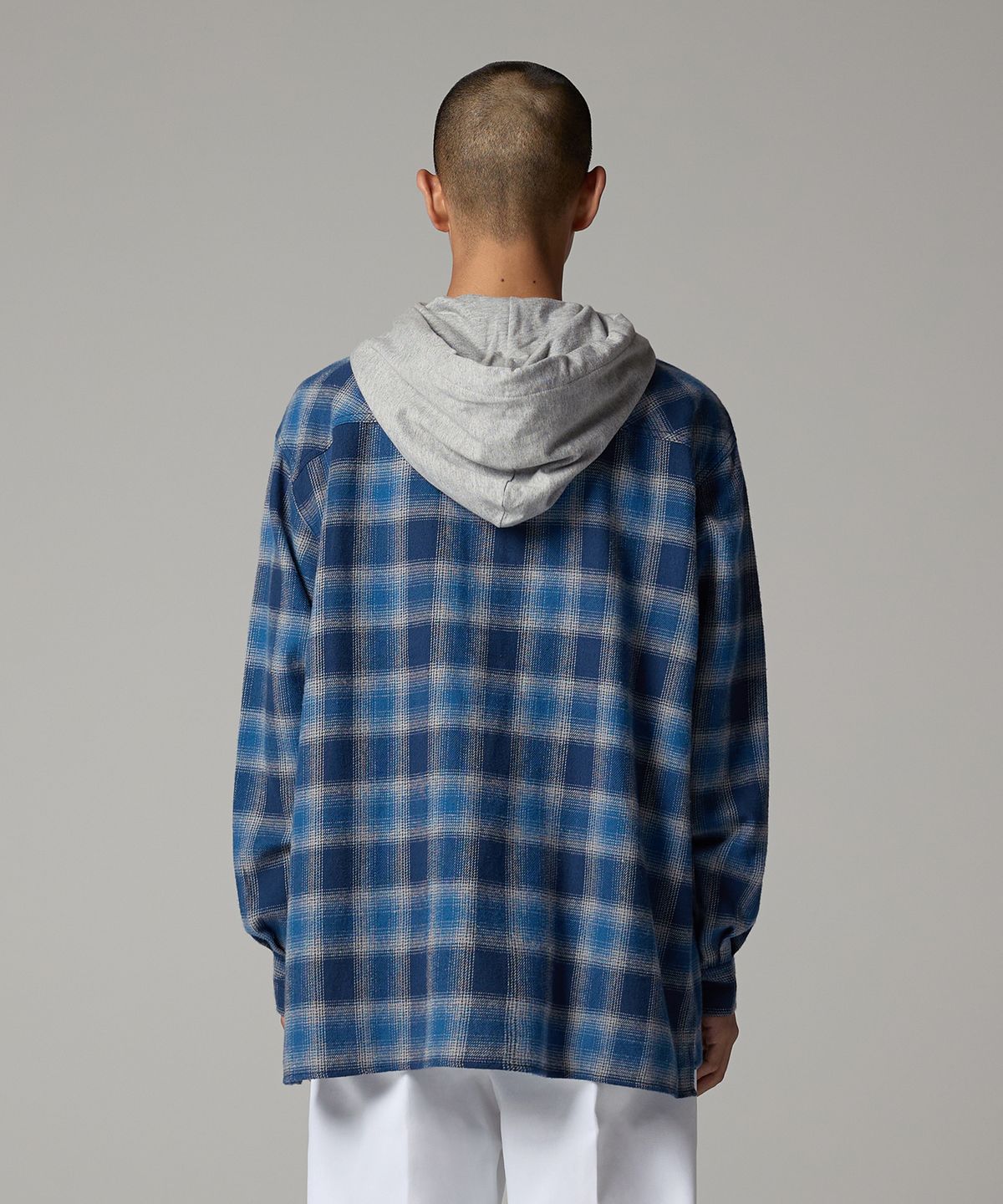디키즈(DICKIES) 후디드 플란넬 셔츠 Blue