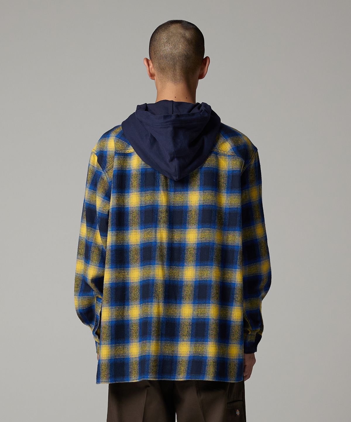 디키즈(DICKIES) 후디드 플란넬 셔츠 Yellow