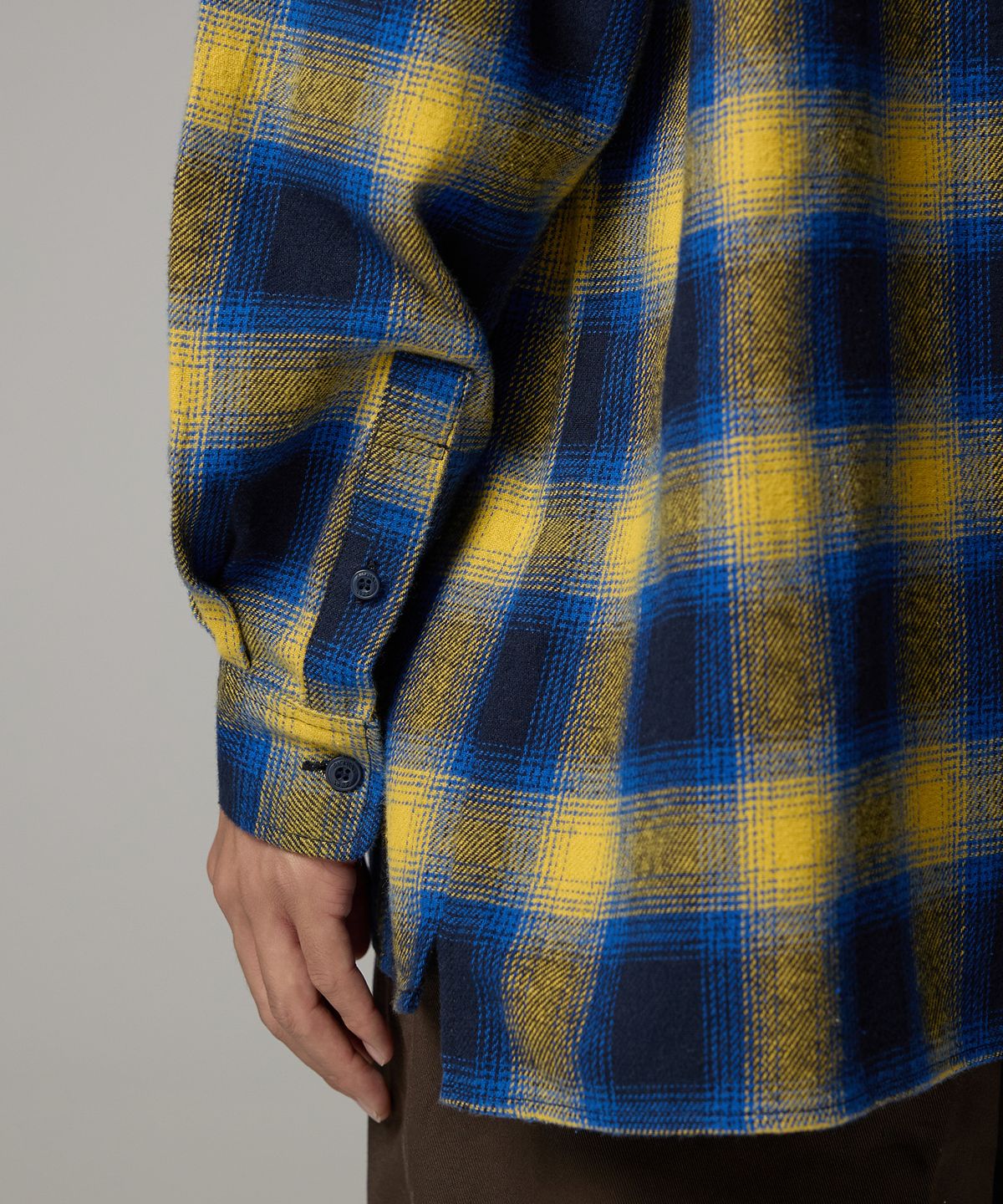 디키즈(DICKIES) 후디드 플란넬 셔츠 Yellow